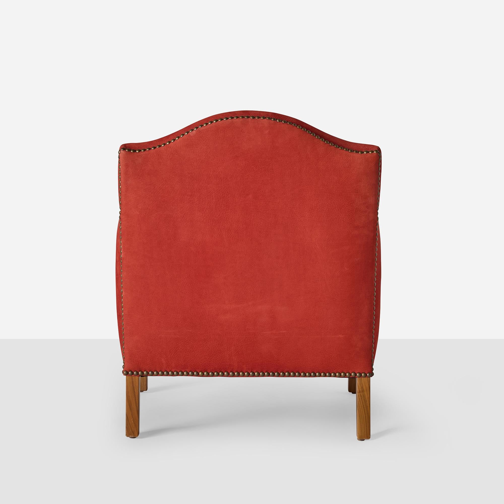 Acajou Paire de fauteuils club Ava dans le style de Frits Henningsen en vente