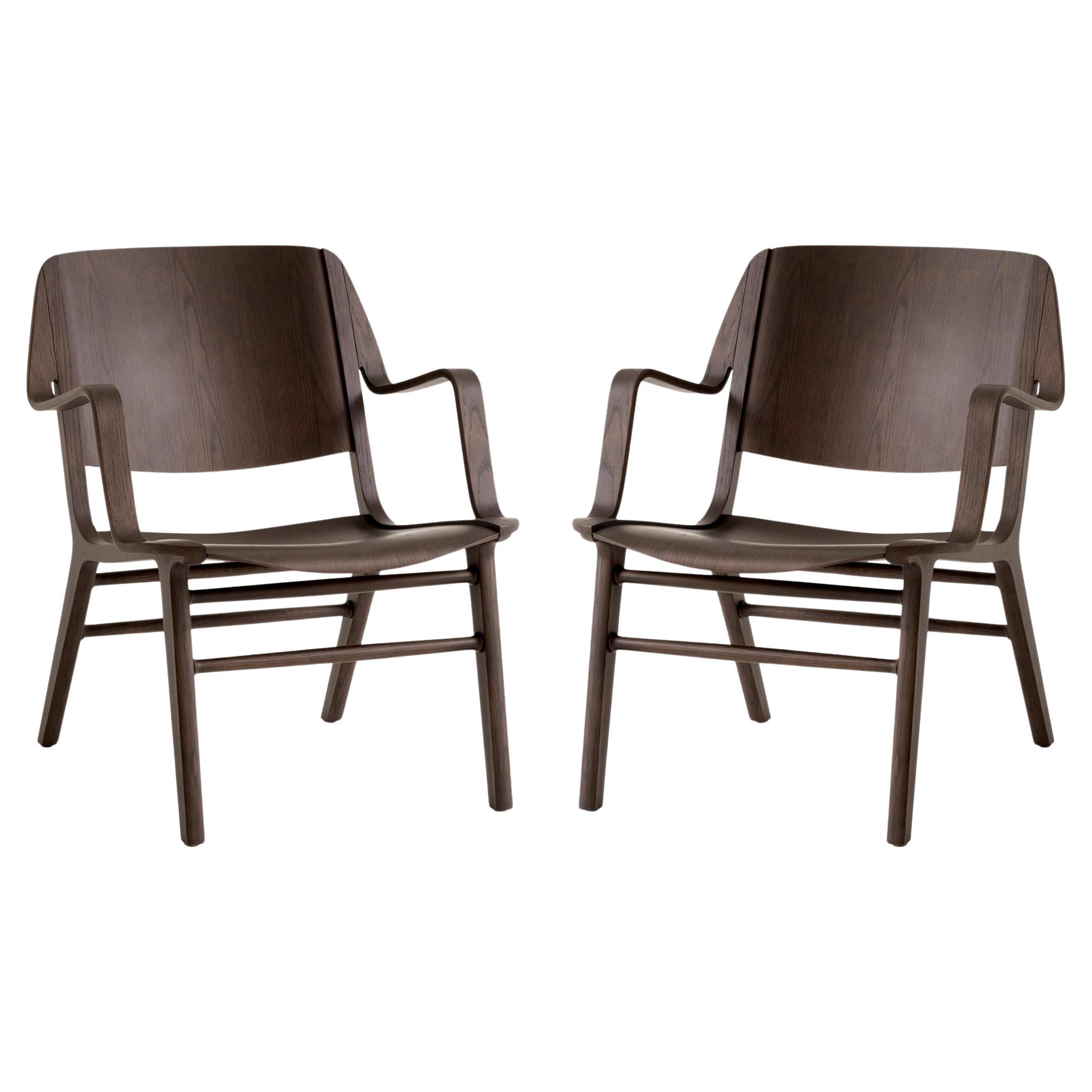 Paar AX Lounge Chairs -HM11- Eiche dunkel gebeizt, von Hvidt
Mølgaard für &T