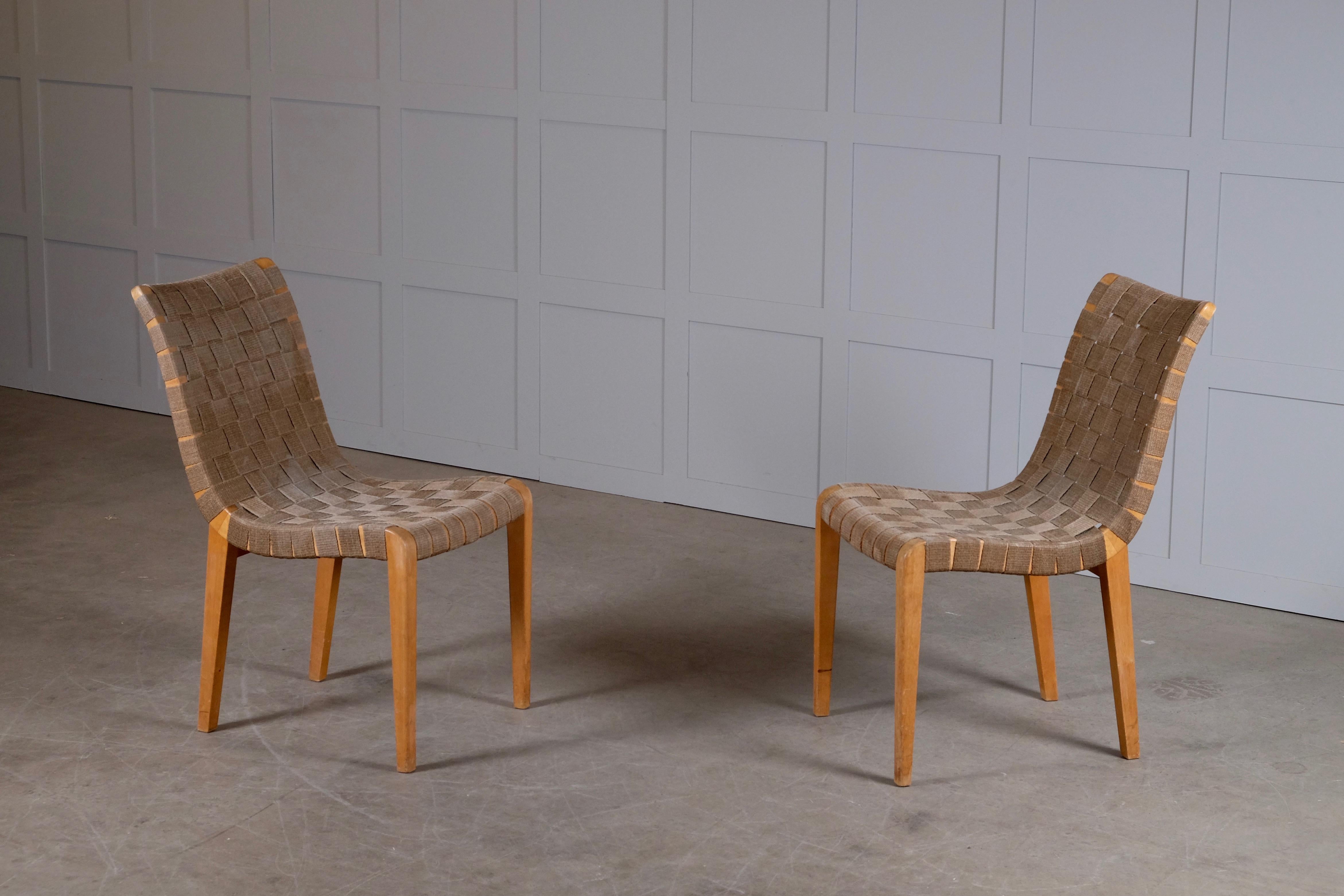 Pair of Axel Larsson Chairs by Bodafors, 1940s For Sale 5