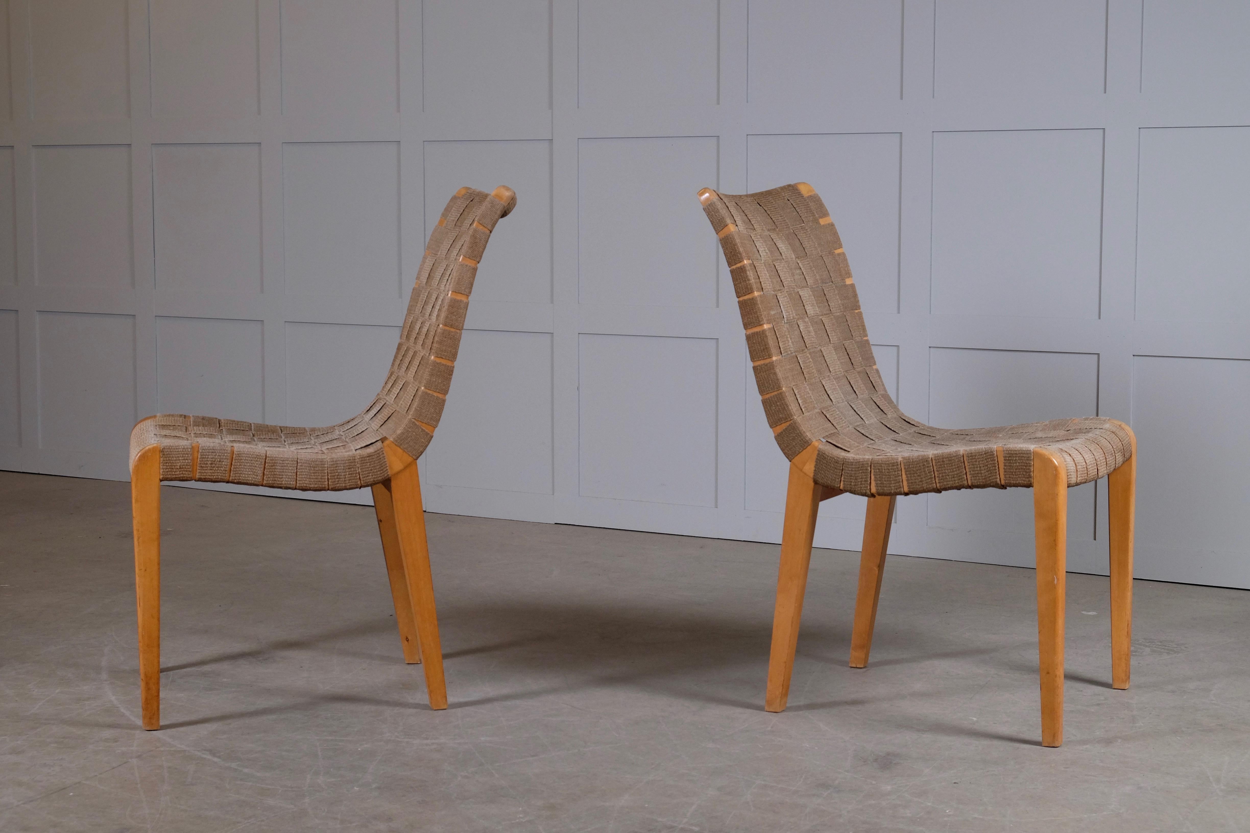 Scandinavian Modern Pair of Axel Larsson Chairs by Bodafors, 1940s For Sale