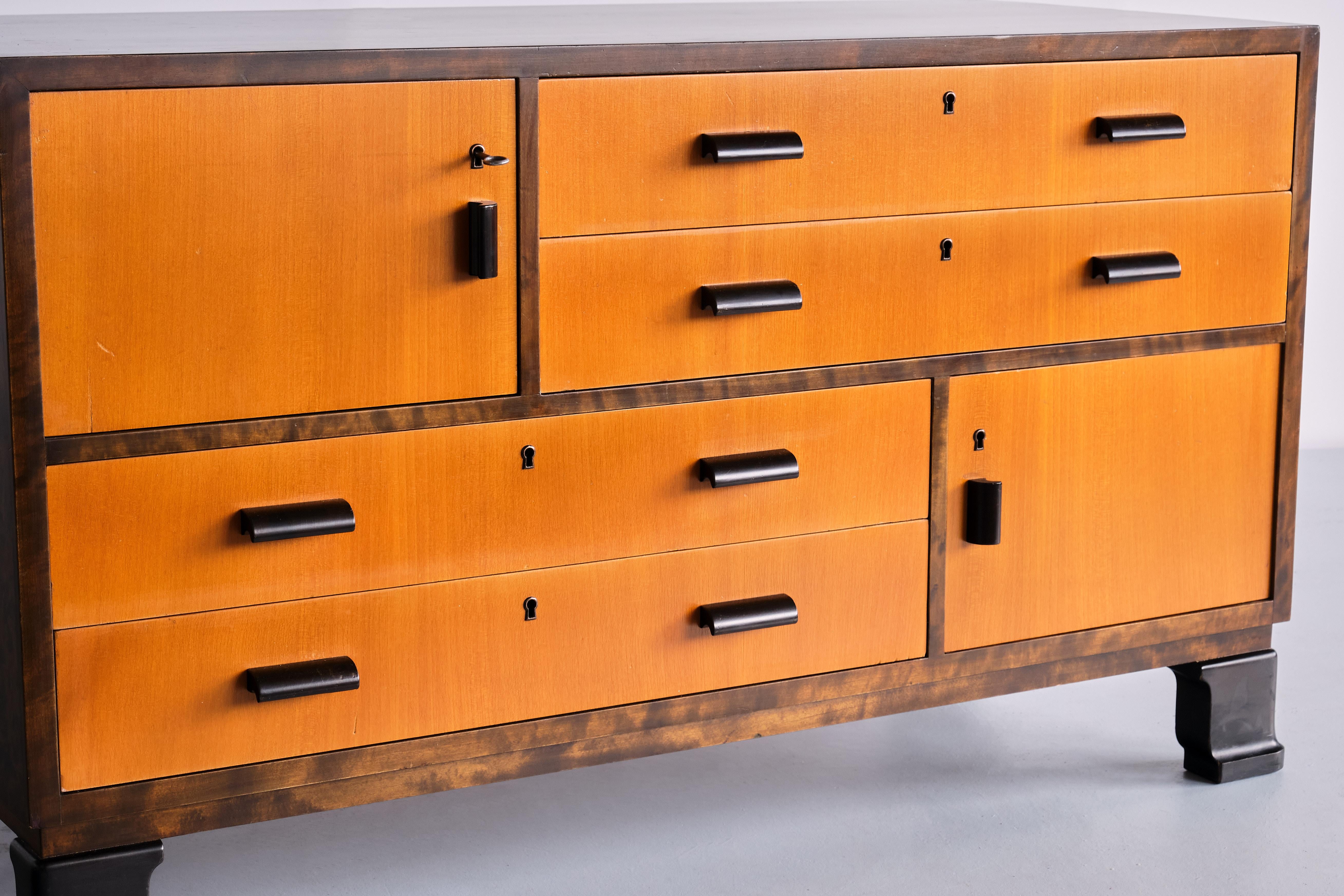 Pair of Axel Larsson Sideboards in Elm and Birch, SMF Bodafors, Sweden, 1940s For Sale 4