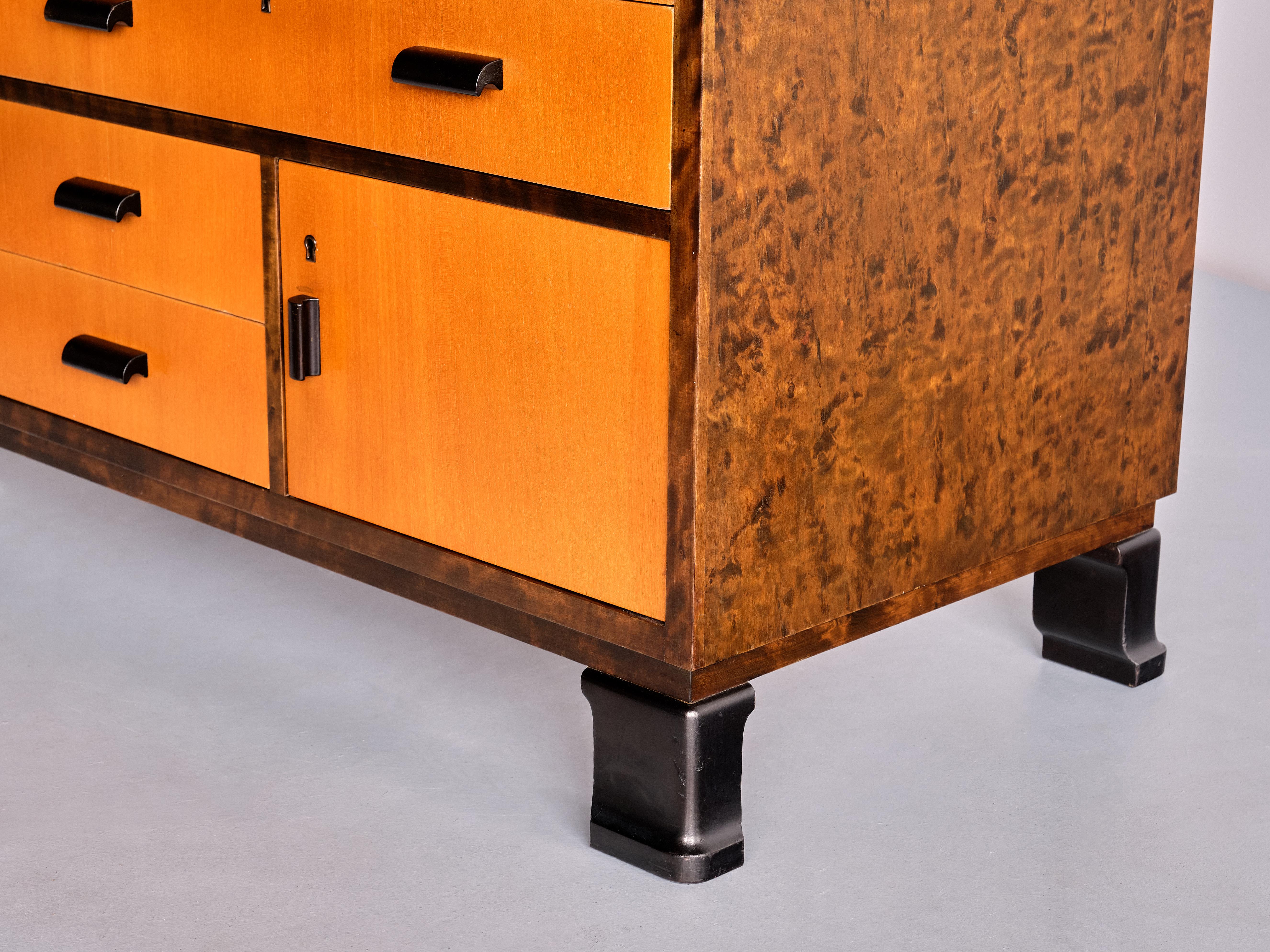 Pair of Axel Larsson Sideboards in Elm and Birch, SMF Bodafors, Sweden, 1940s For Sale 7