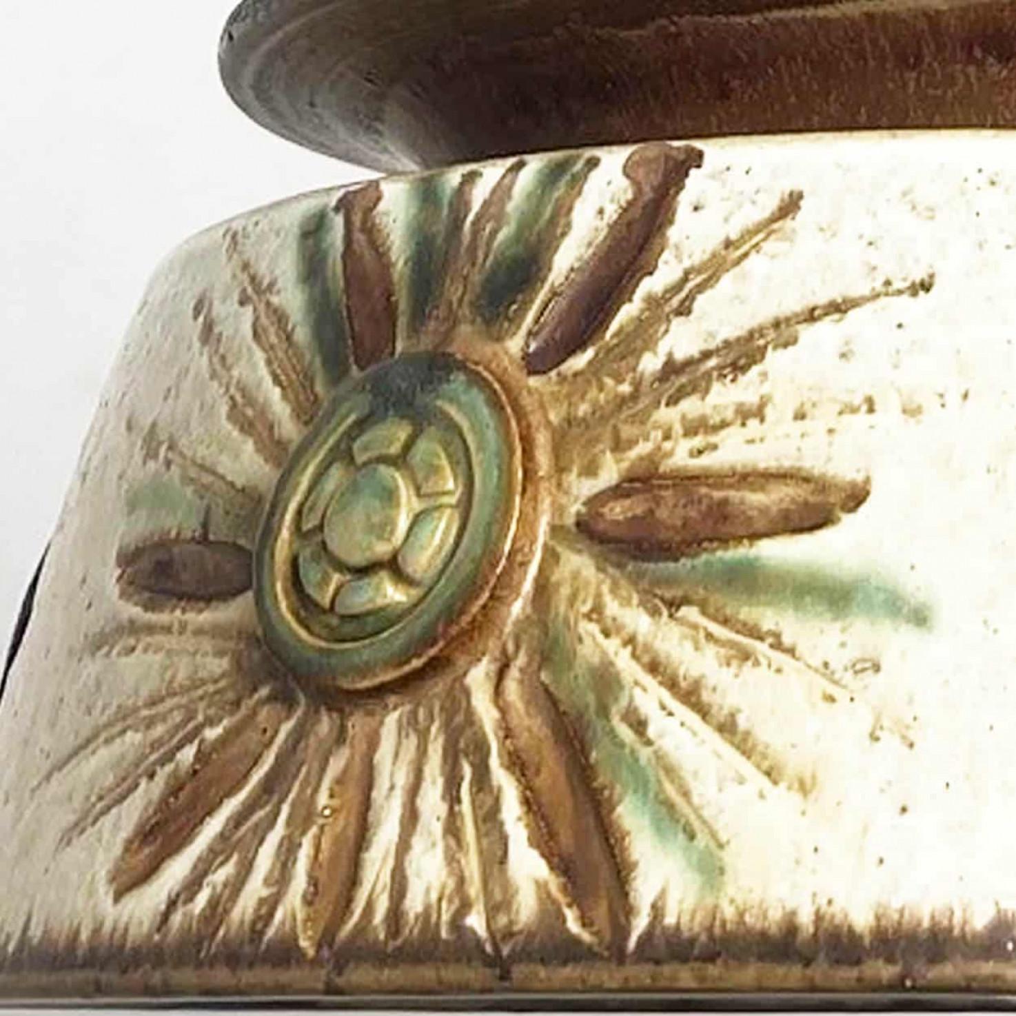 Autre Paire de lampes suspendues Axella en céramique taupe-verte, Danemark, 1970 en vente