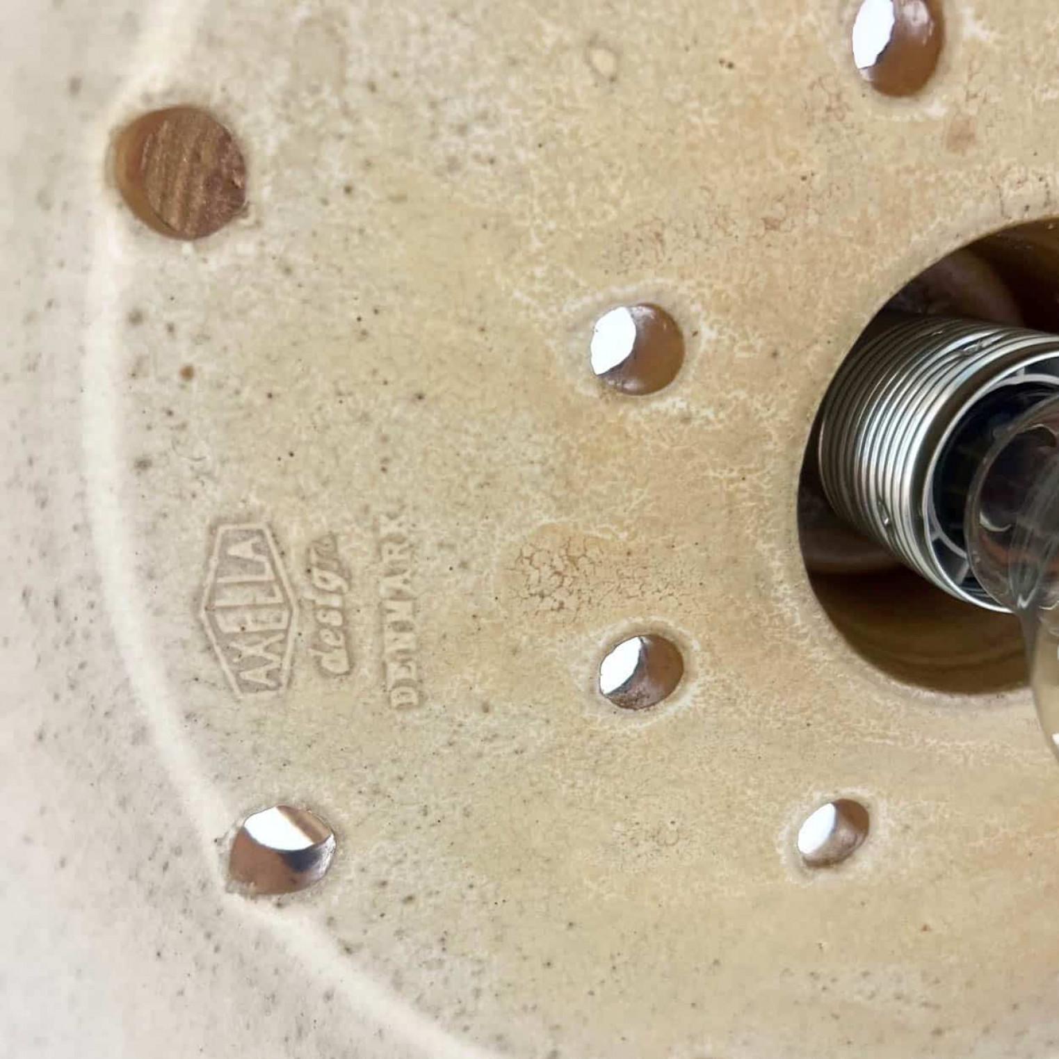 Paire de lampes suspendues Axella en céramique taupe-verte, Danemark, 1970 Bon état - En vente à Rijssen, NL