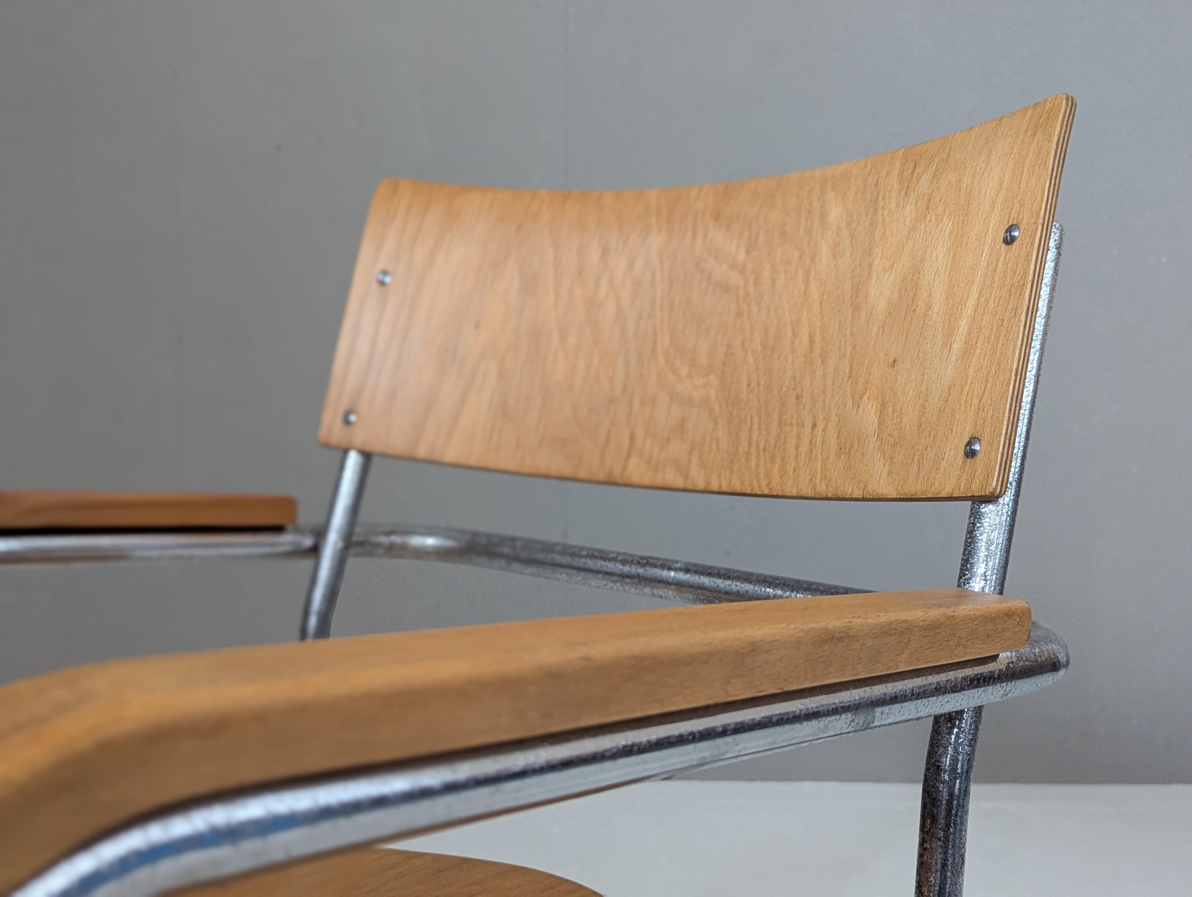 Pareja de sillones B 34 de Marcel Breuer para Samal & co. Años 30 en venta 7