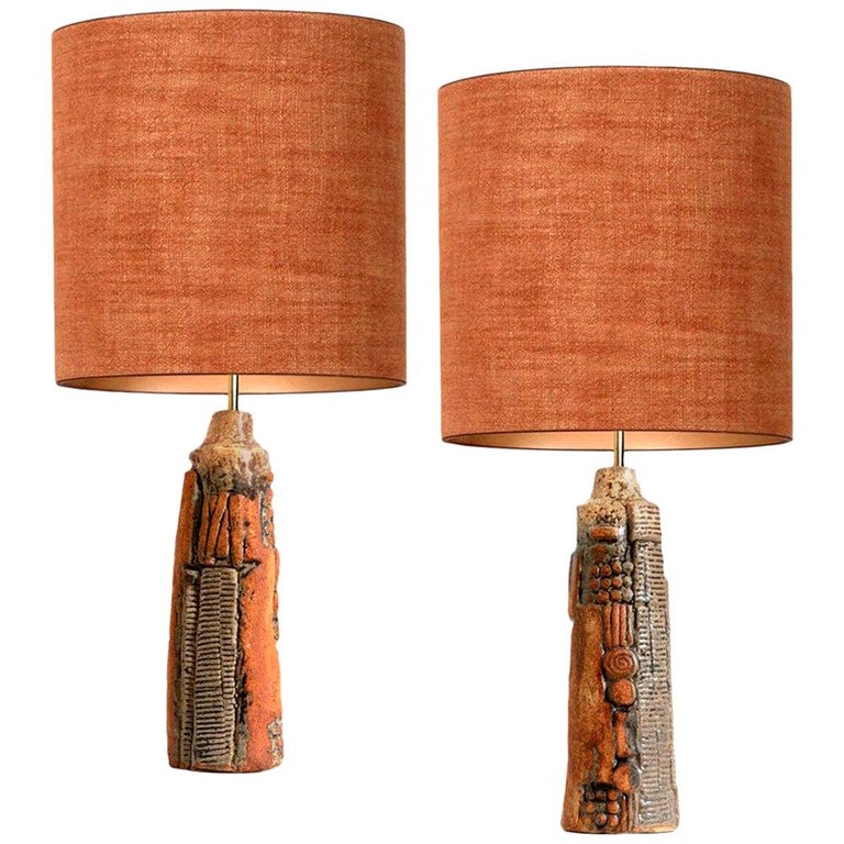 B Rooke Ceramic Lamps With Custom Made, Custom Made Table Lamps