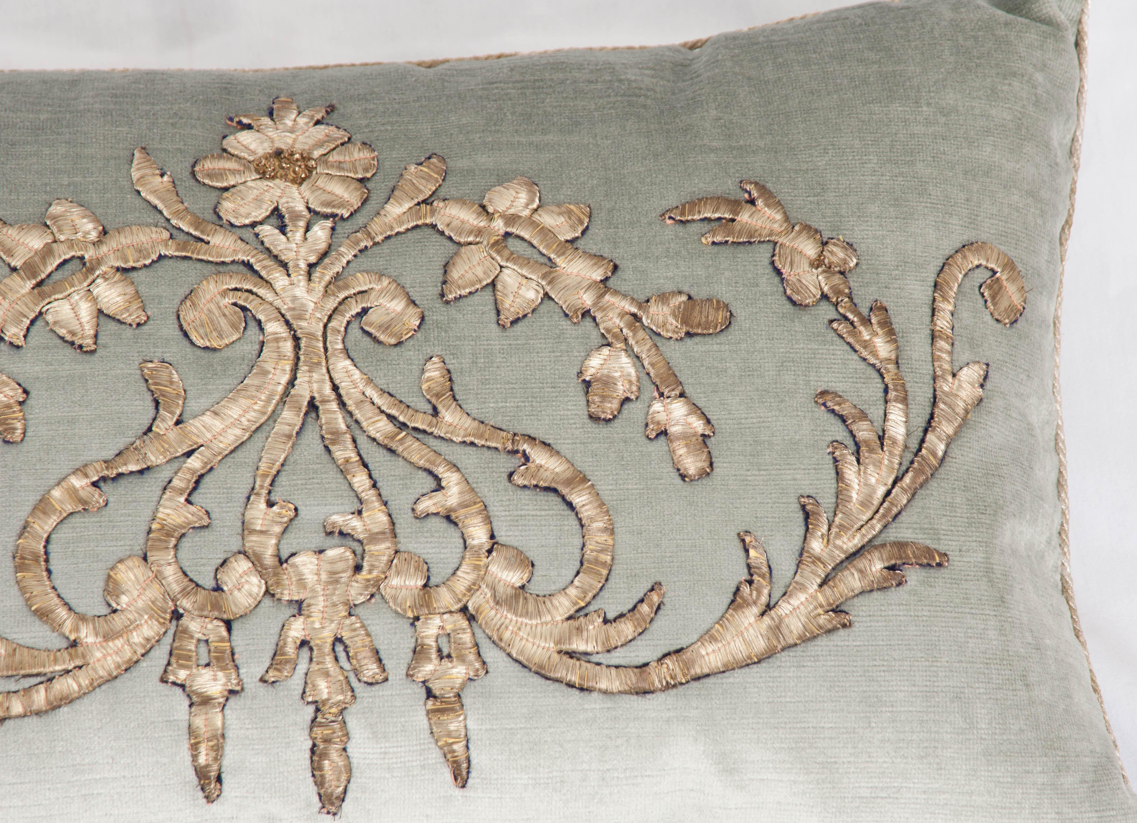 Gilt Pair of B. Viz Design Antique Textile Pillow