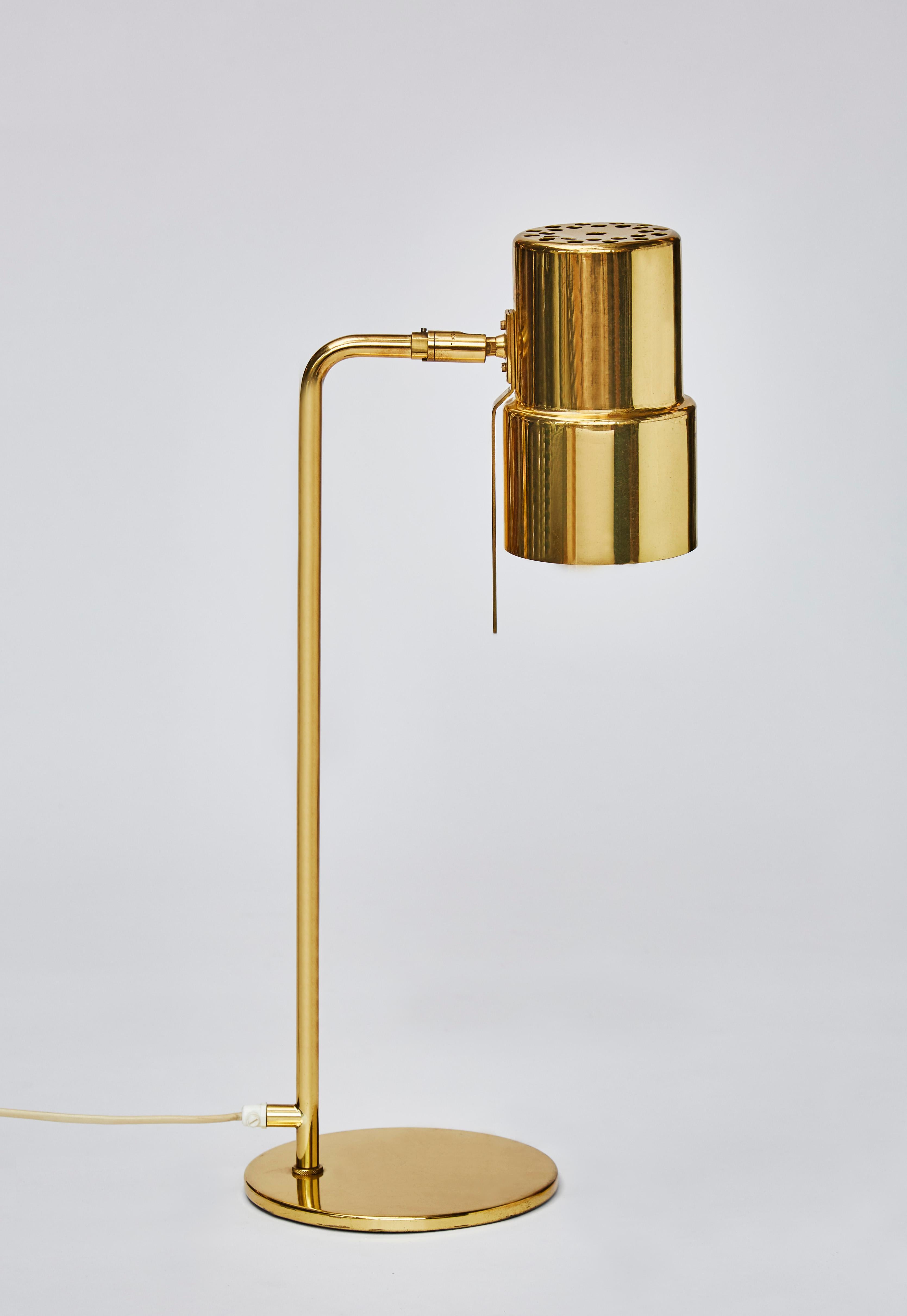 Scandinavian Modern Pair of B195/2 Brass Table Lamps by Hans Agne Jakobsson