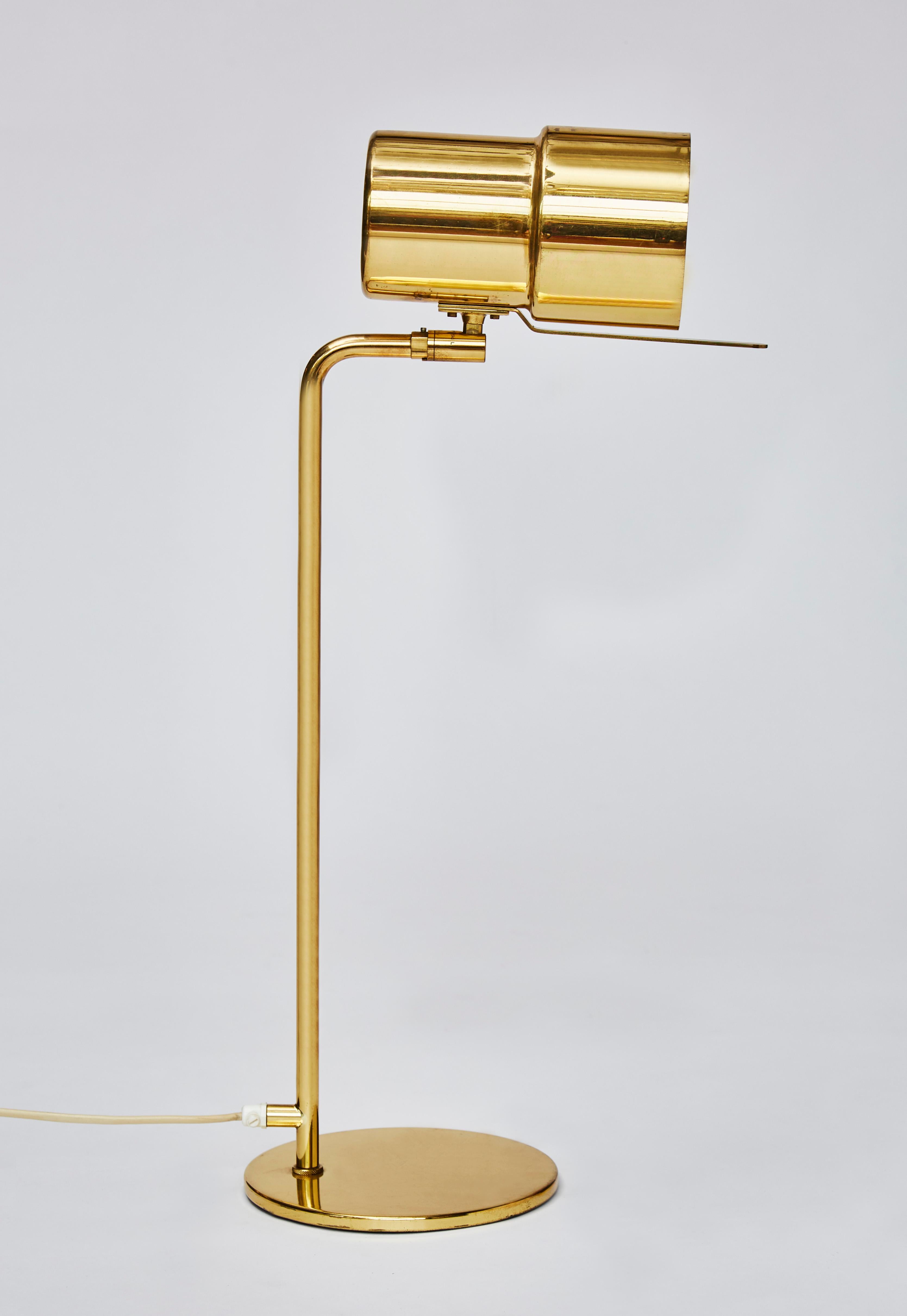 Swedish Pair of B195/2 Brass Table Lamps by Hans Agne Jakobsson