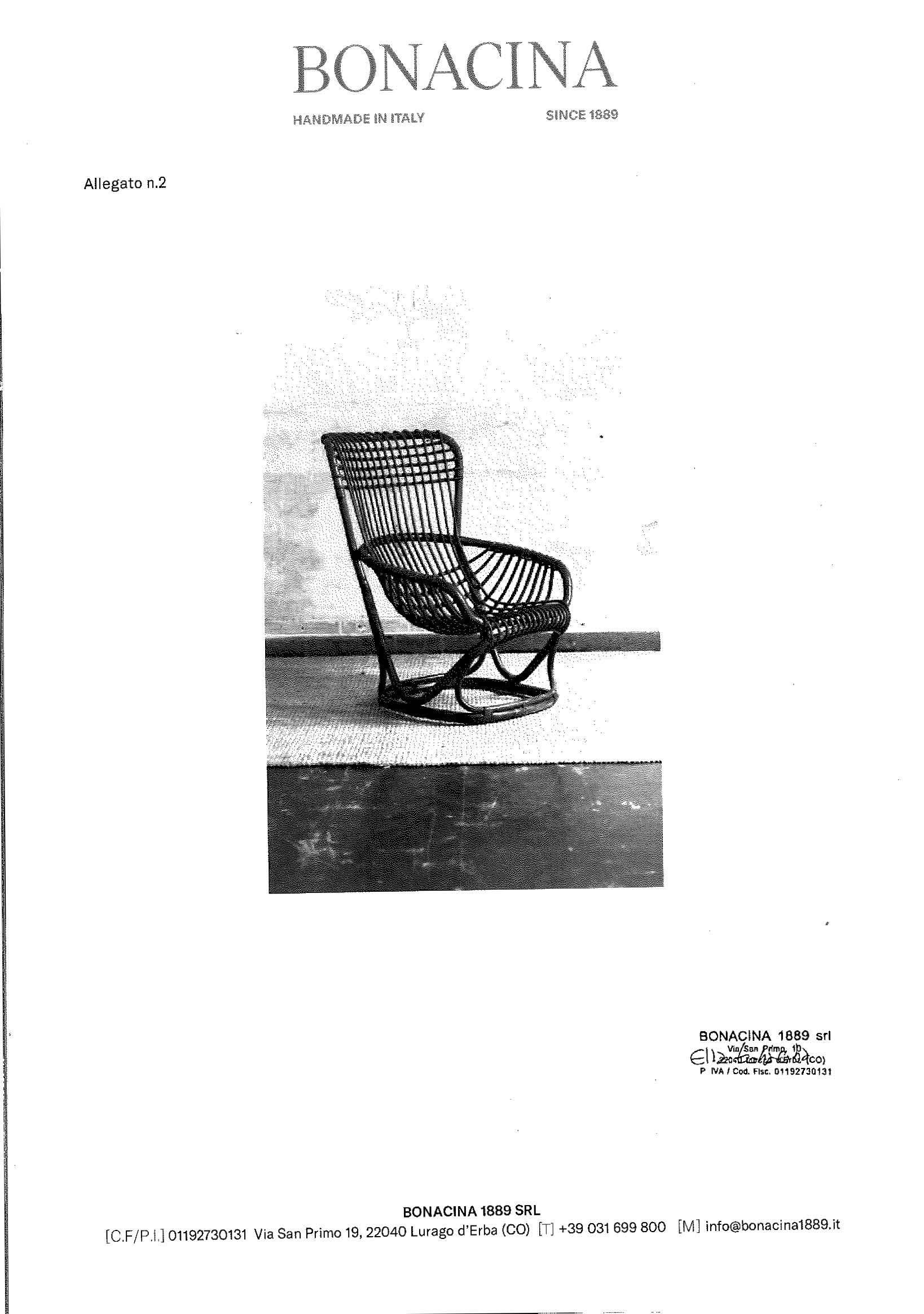 Coppia di poltrone B4 in vimini e bambù di Tito Agnoli, anni '70 in vendita 3