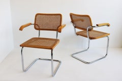 Pareja de sillones B64 Cesca de Marcel Breuer años 70 Made in italy Haya cromada nº 2