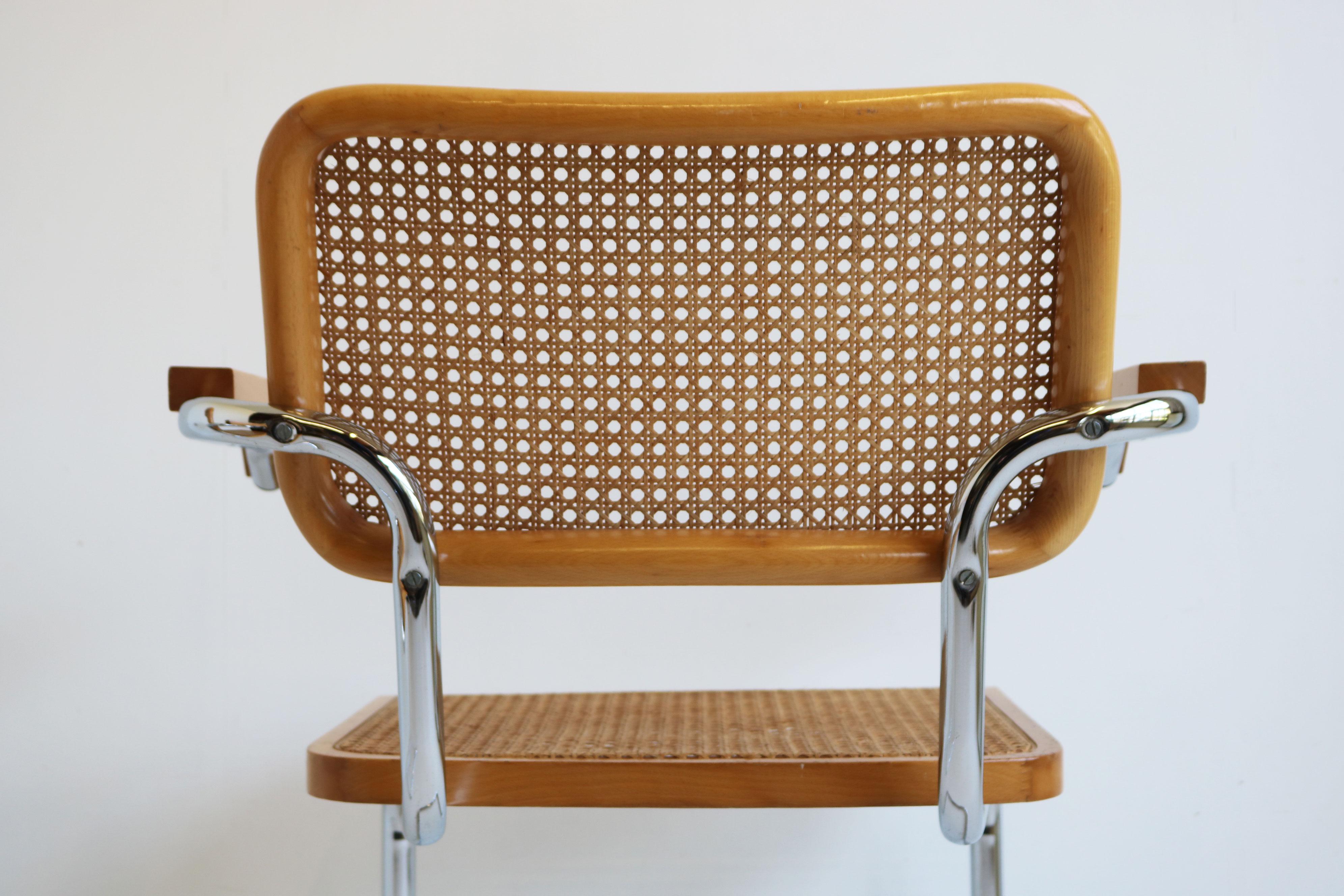 Vimini Coppia di poltrone B64 Cesca di Marcel Breuer 1970s Made in italy Cromo Beeche #2 in vendita
