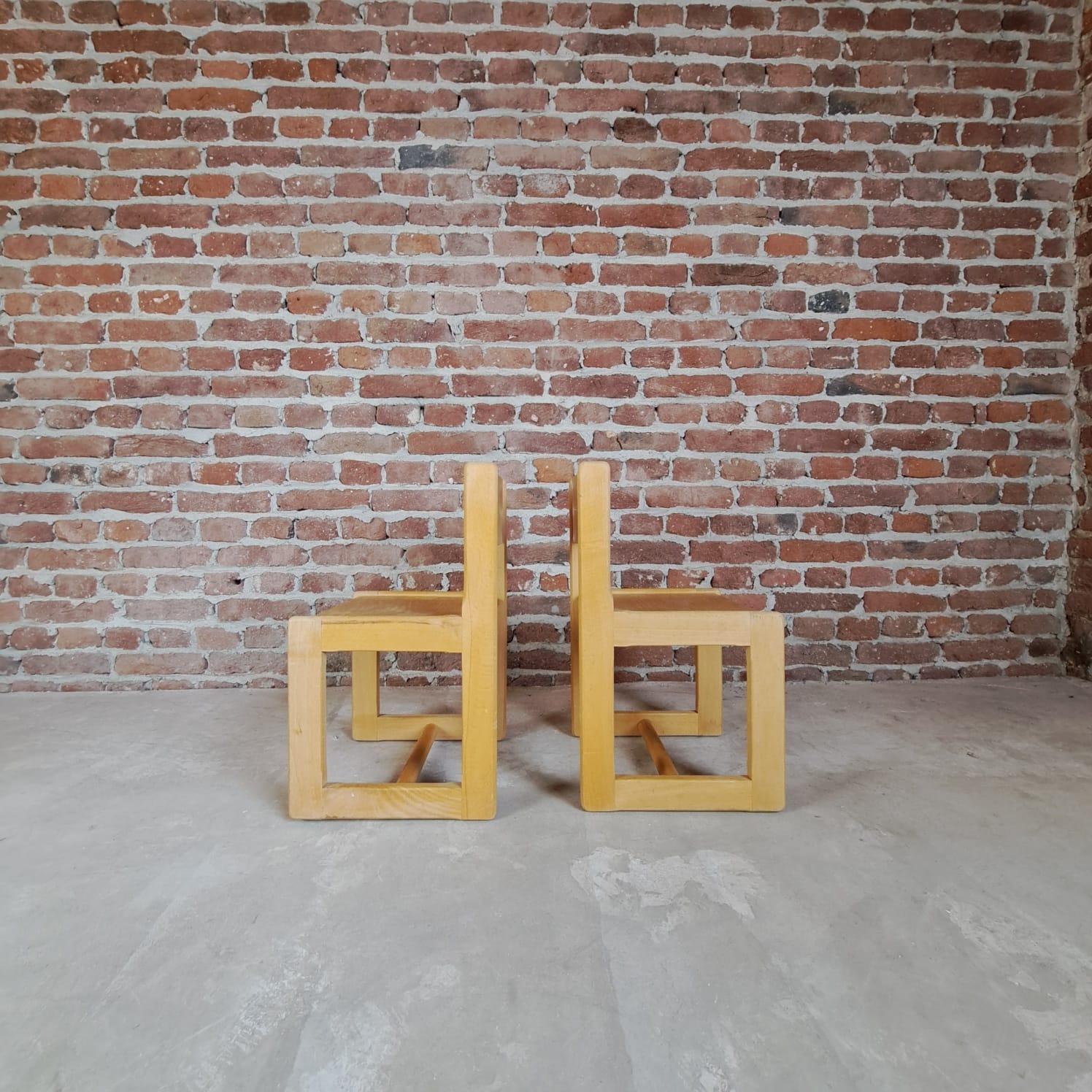 Pair of Baby Chairs in Wood, Denmark, 1960

Additional information:
Country of Manufacture – Denmark
Design Period – 1960
Production Period – 1960
Style – Midcentury / Danish Design
Material – Wood
Color – Light Brown
Dimensions – 53 X 32.5 X 28 X