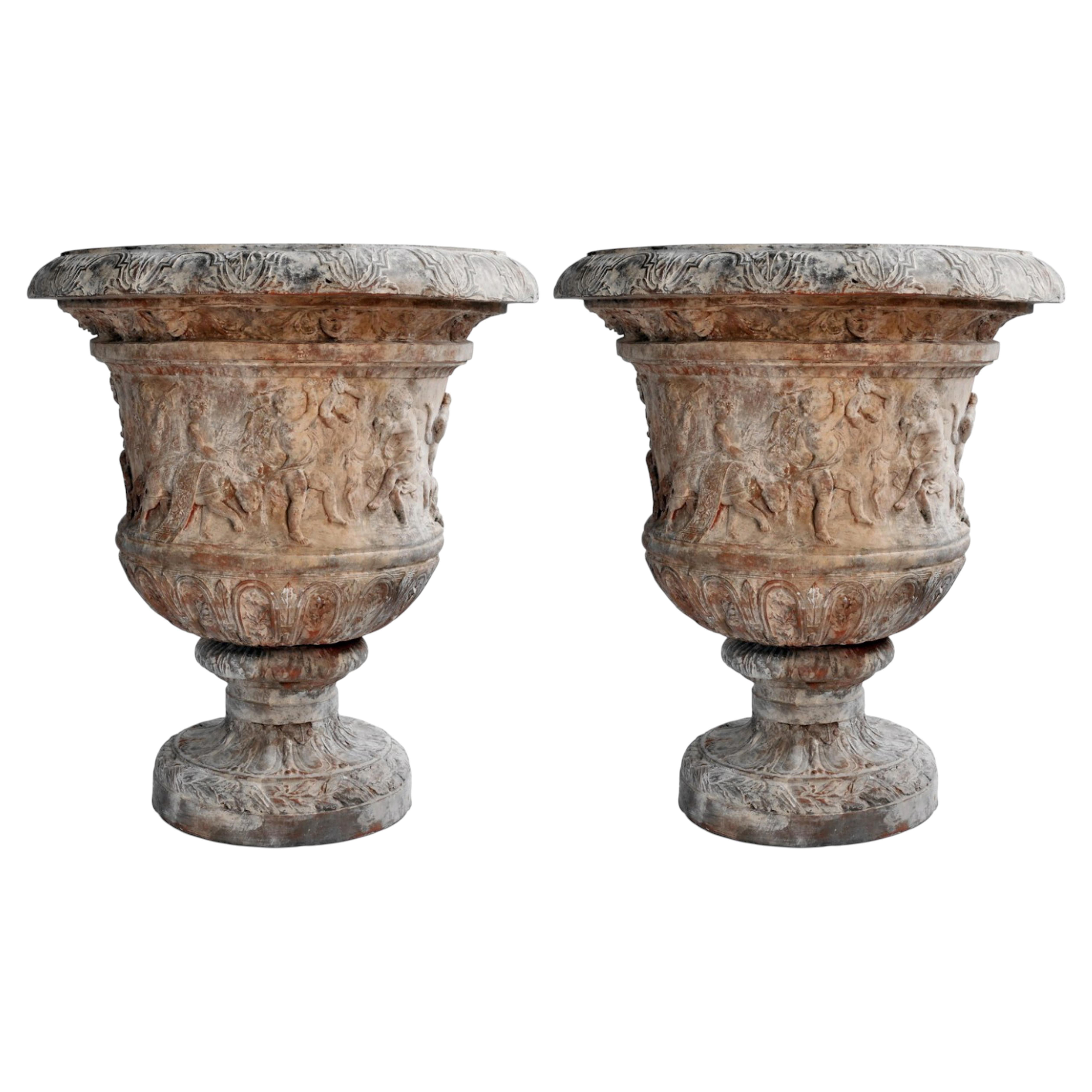 PAR DE VASOS ROMANOS BACANALE (COLECCIÓN LOUVRE) REPRODUCCIÓN Siglo XXI