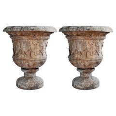 PAIR OF BACCANALE ROMAN VASE (LOUVRE COLLECTION) REPRODUCTION 21th Century