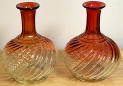 Pair of Baccarat Amberina Diminutive Claret Jugs