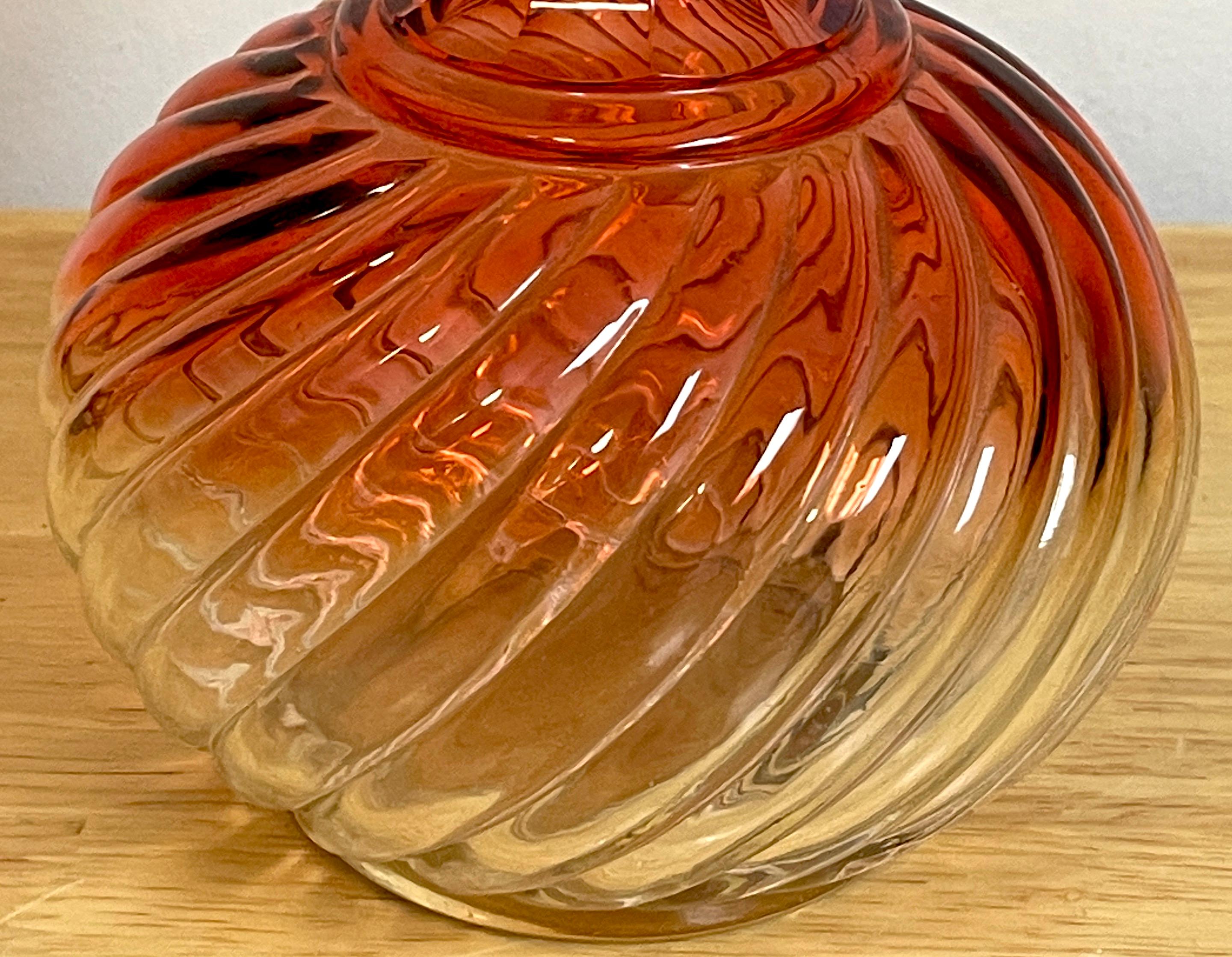 Crystal Pair of Baccarat Amberina Diminutive Claret Jugs