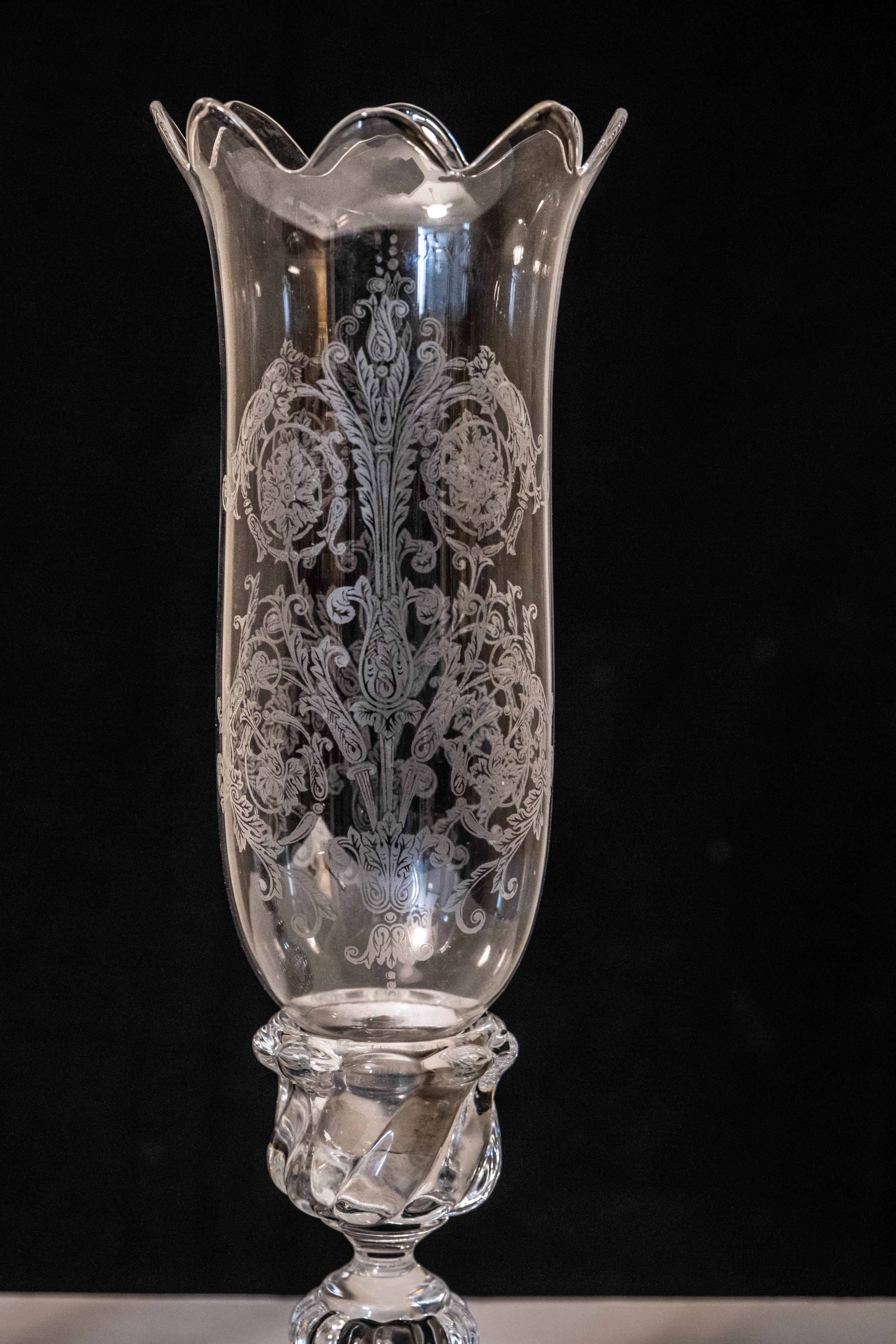 Etched Pair of Baccarat 