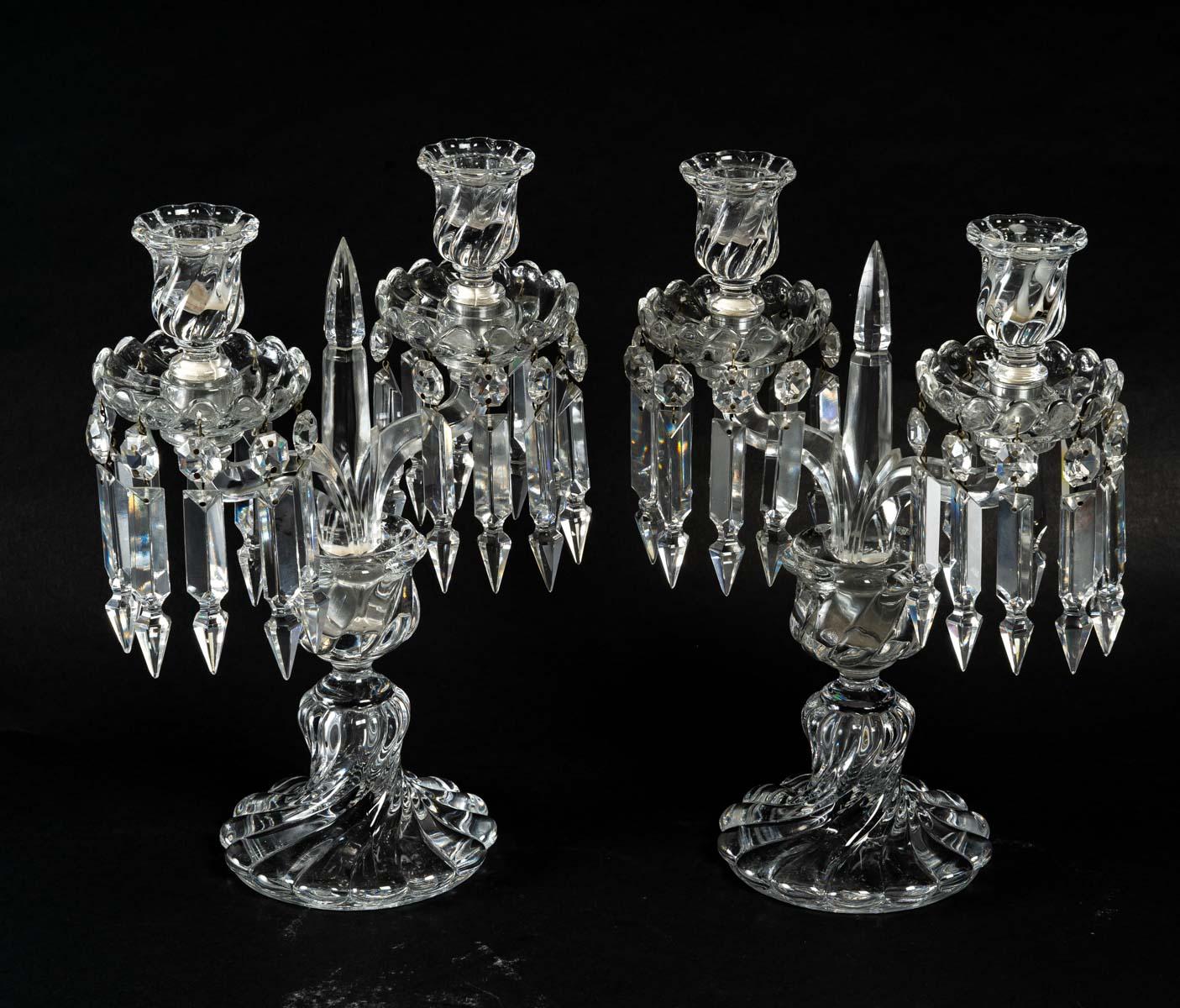 Pair of Baccarat Candlesticks In Good Condition For Sale In Saint-Ouen, FR