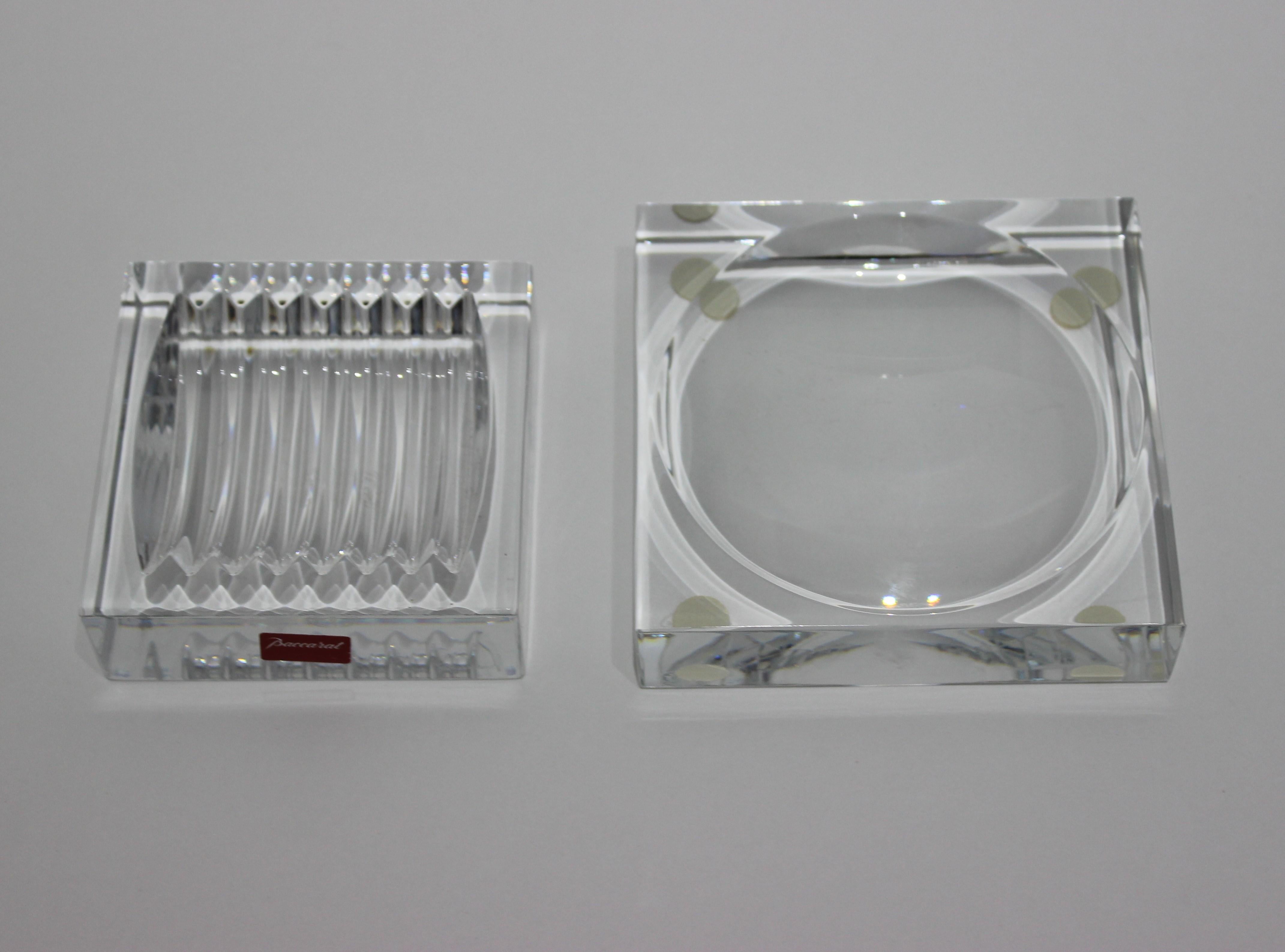 Crystal Pair of Baccarat Catchall Dishes