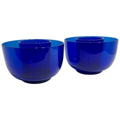Pair of Baccarat Cobalt Blue Chilling Bowls