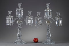 Pair of Baccarat Crystal Candelabra