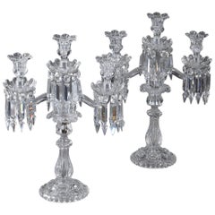 Pair of Baccarat Crystal Candelabra