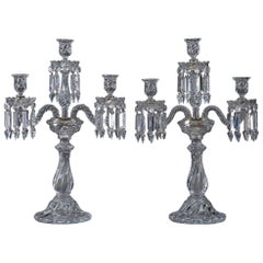 Pair of Baccarat Crystal Candelabra