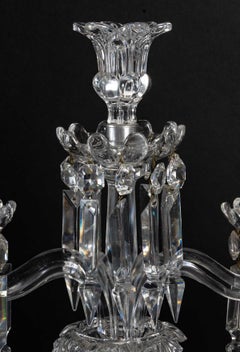Pair of Baccarat Crystal Candelabras, Early 20th Century