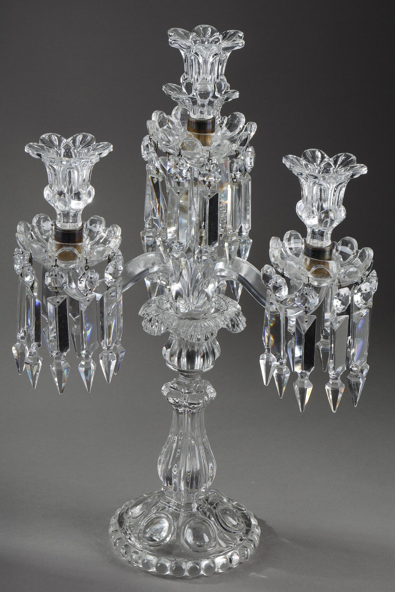 Pair of Baccarat Crystal Candleholders 5