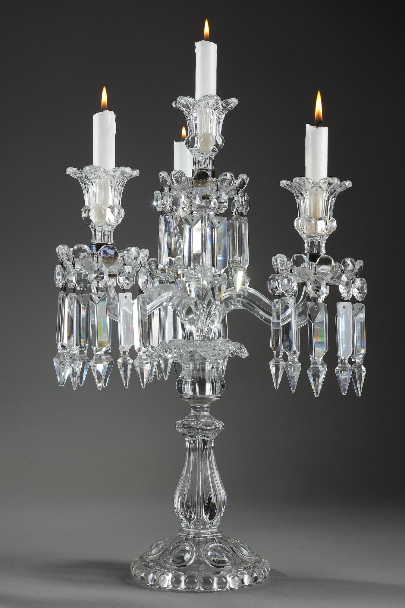 Pair of Baccarat Crystal Candleholders 6