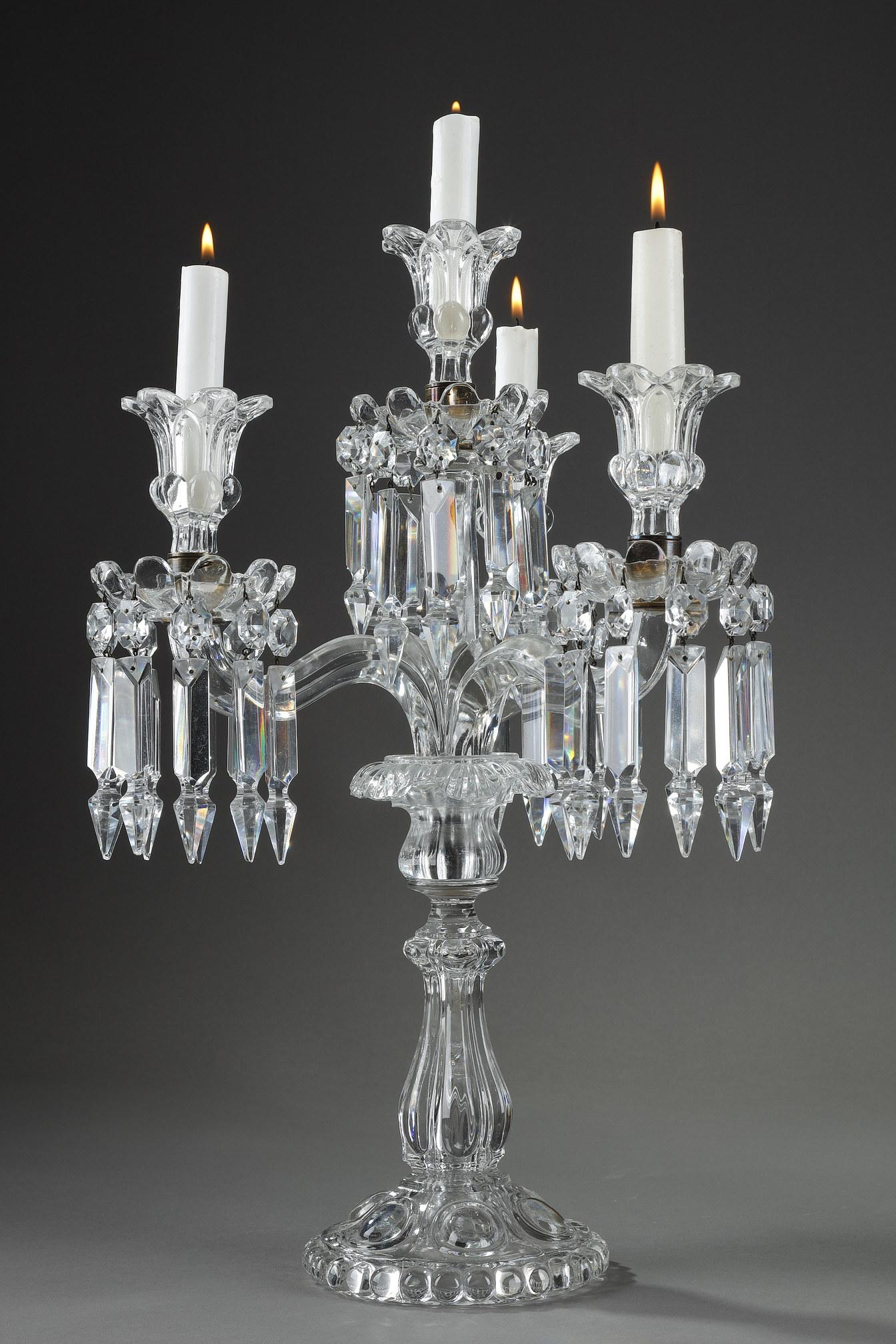 Pair of Baccarat Crystal Candleholders 7
