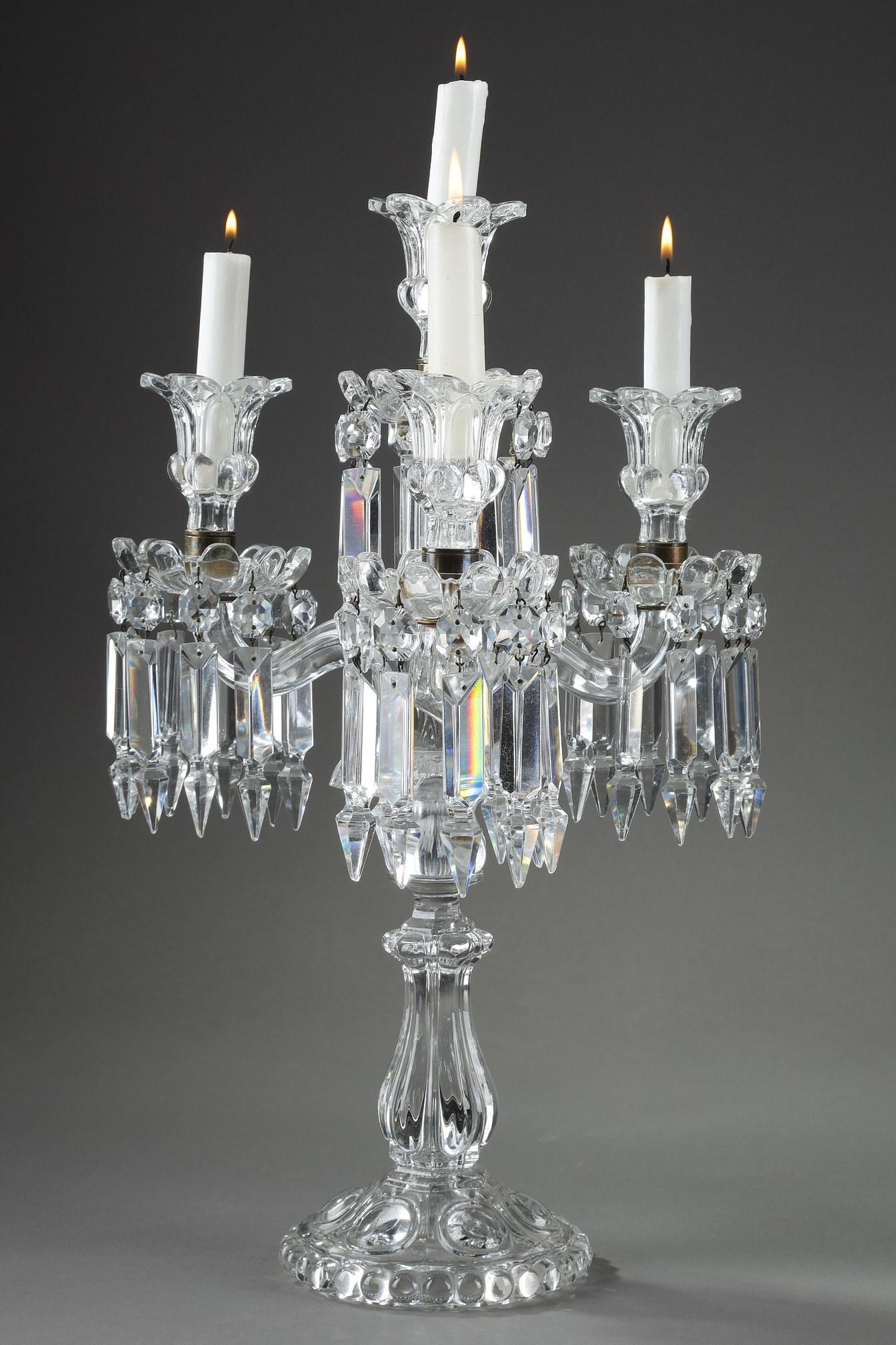 Pair of Baccarat Crystal Candleholders 8