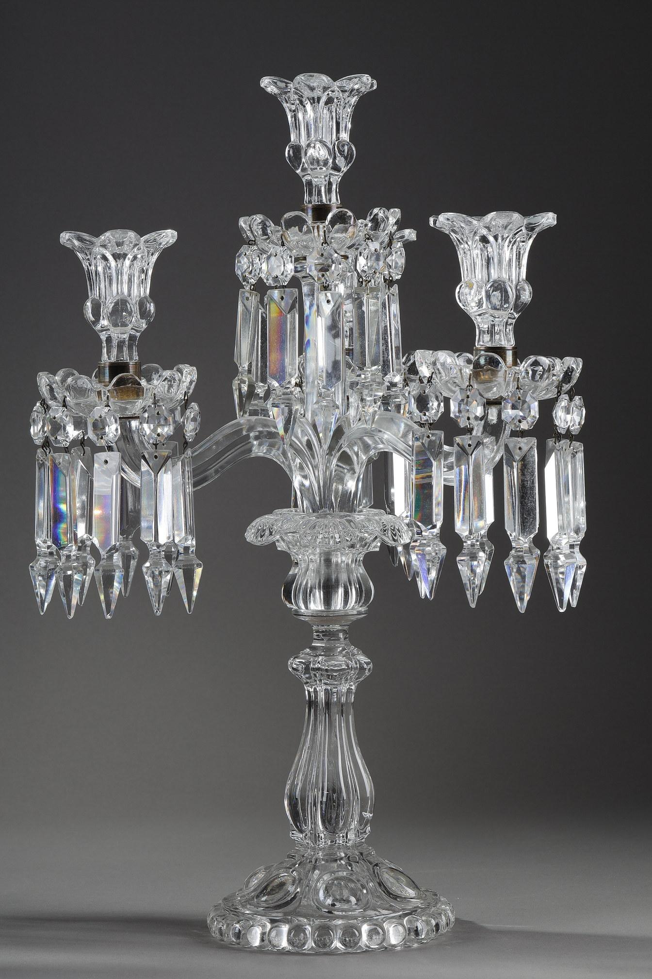 Pair of Baccarat Crystal Candleholders 2