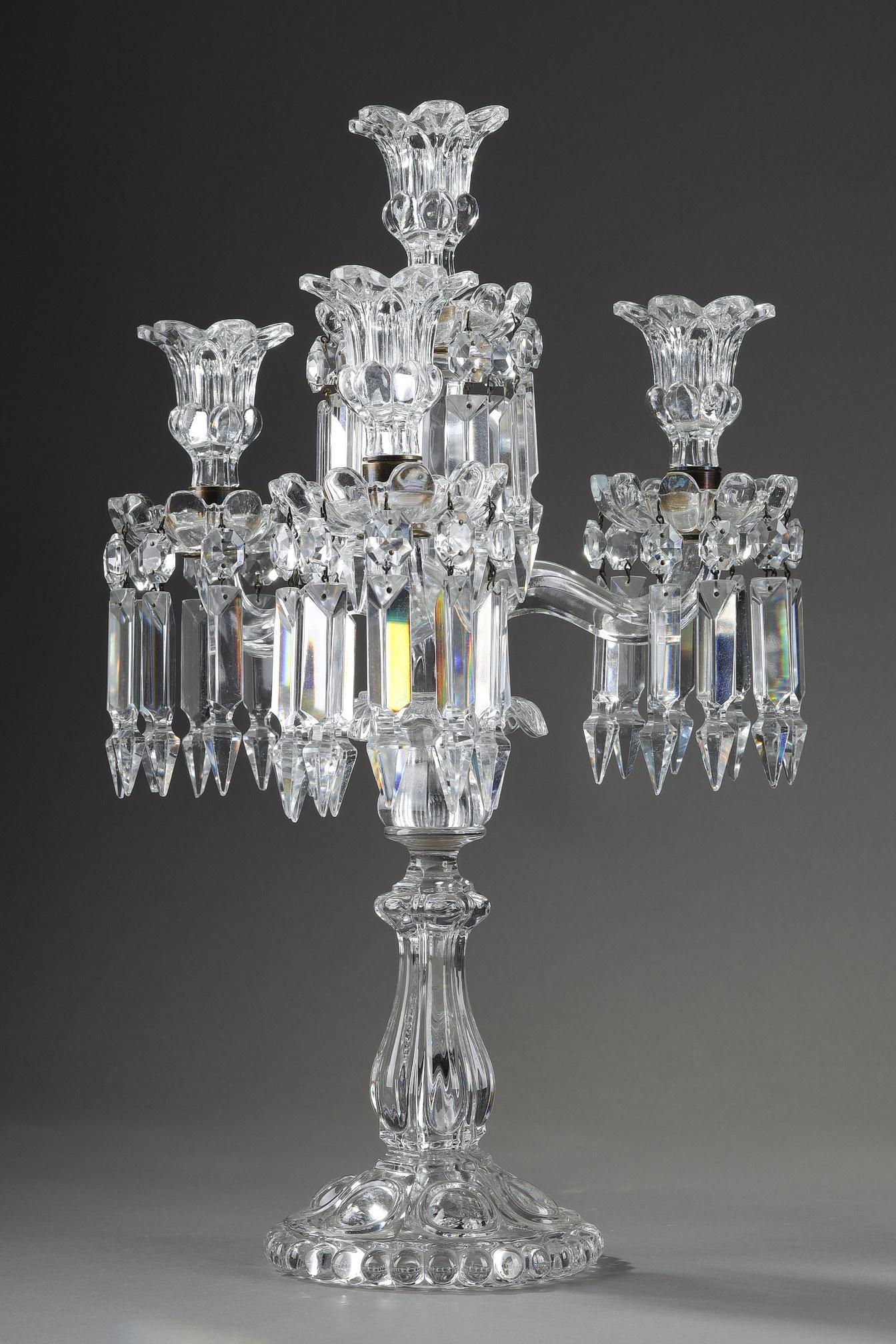 Pair of Baccarat Crystal Candleholders 3