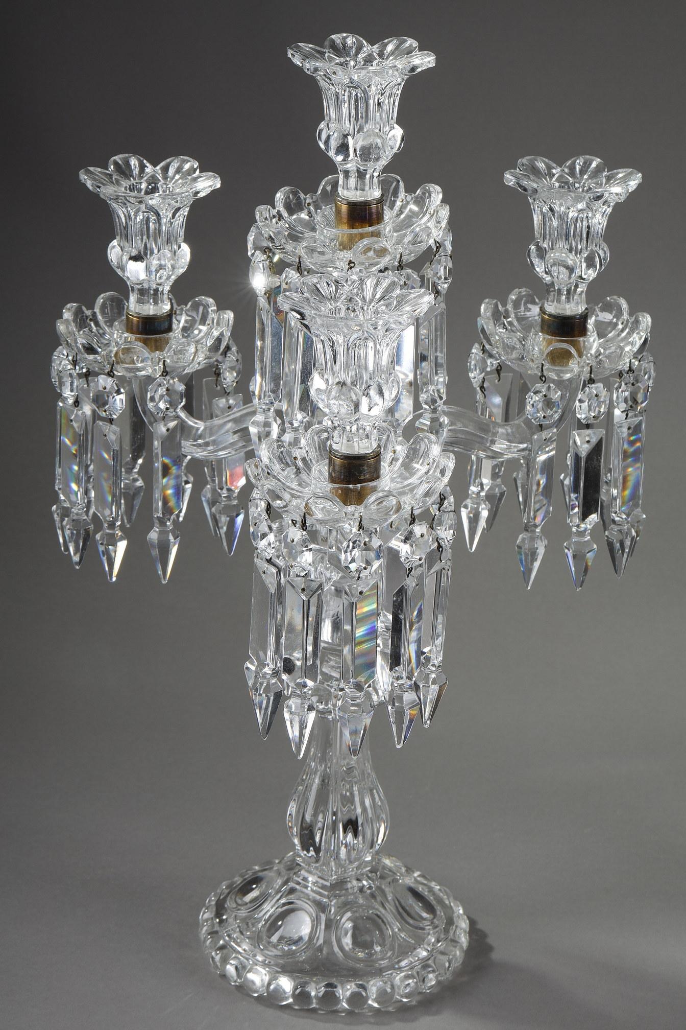Pair of Baccarat Crystal Candleholders 4