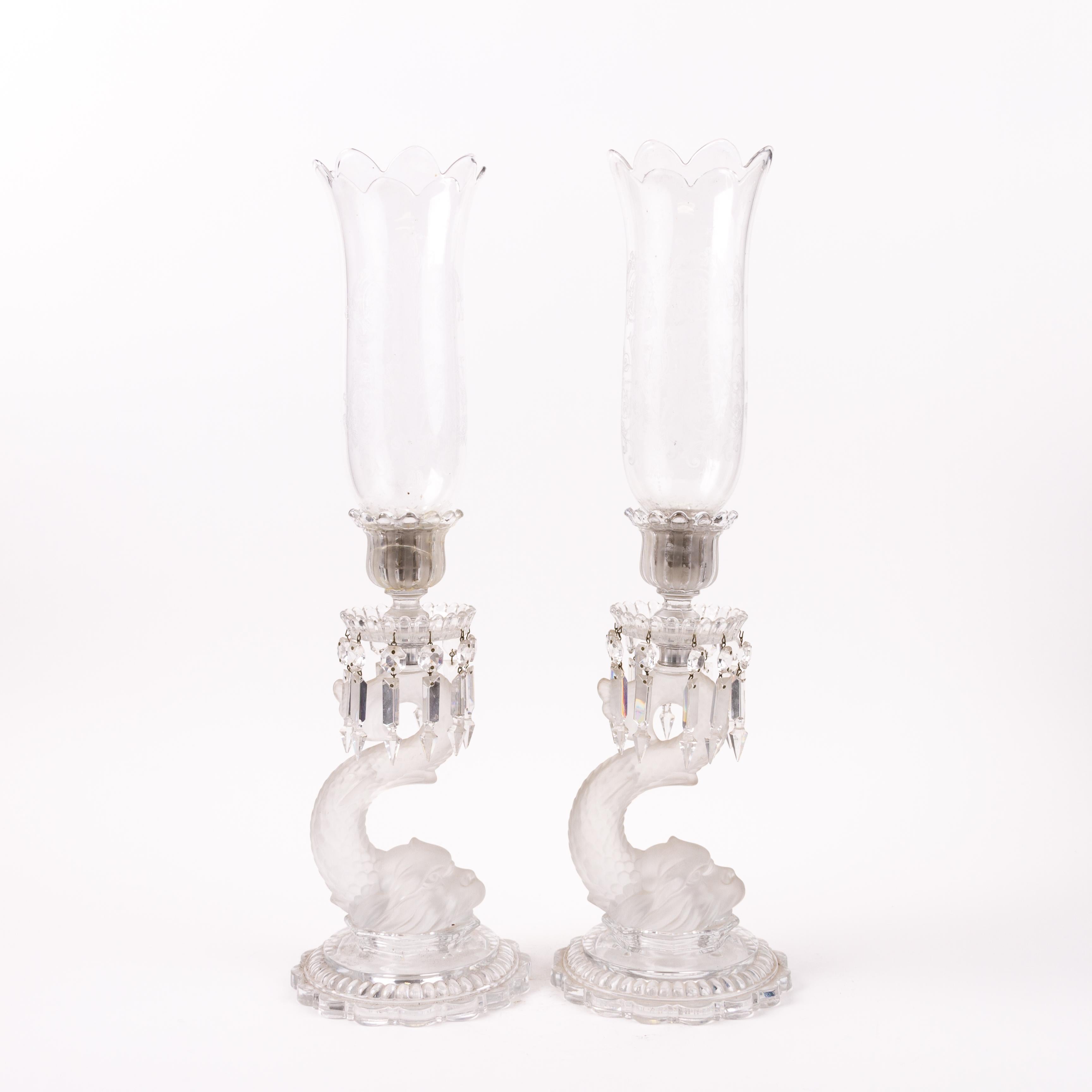 Pair of Baccarat Crystal Dolphin Candle Holders Early 20th century
Good condition
Free international shipping.