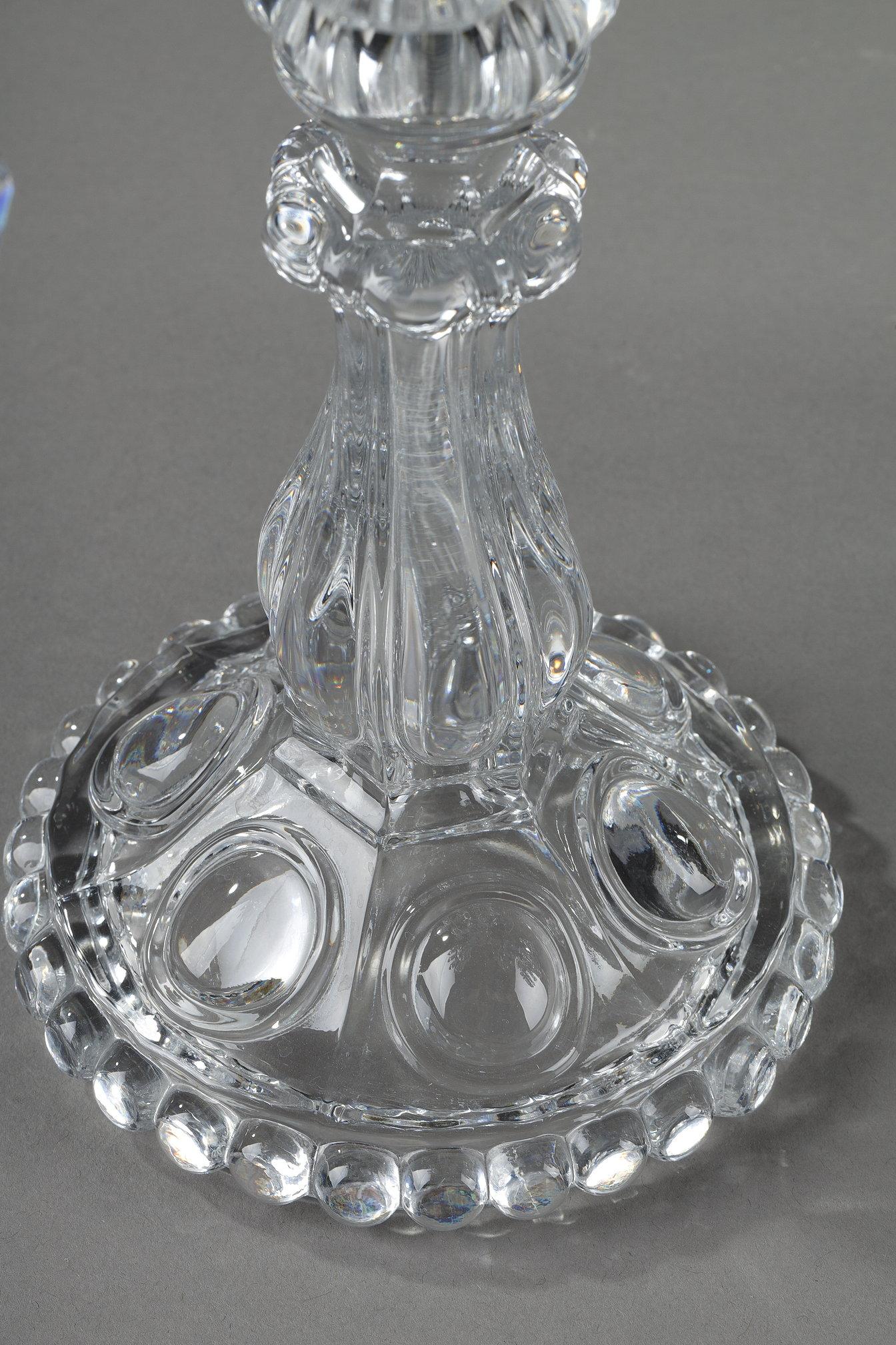 Pair of Baccarat crystal girandoles with four light arms 13