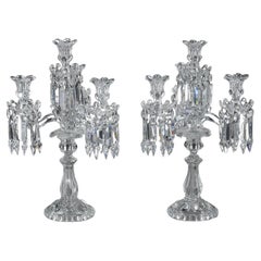 Paire de girandoles de Baccarat à quatre bras légers