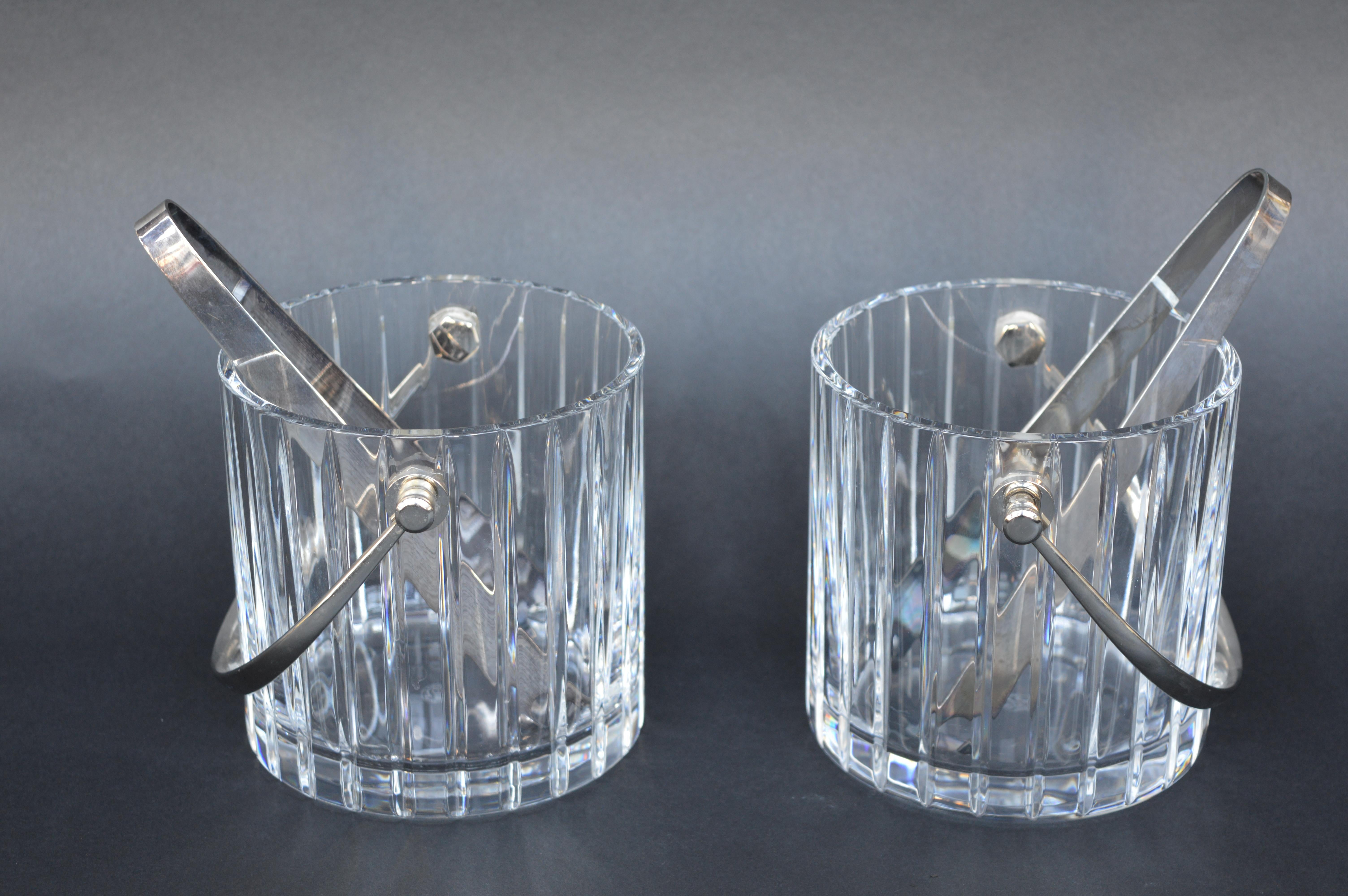 Pair of Baccarat Crystal Ice Buckets. France, 1990.