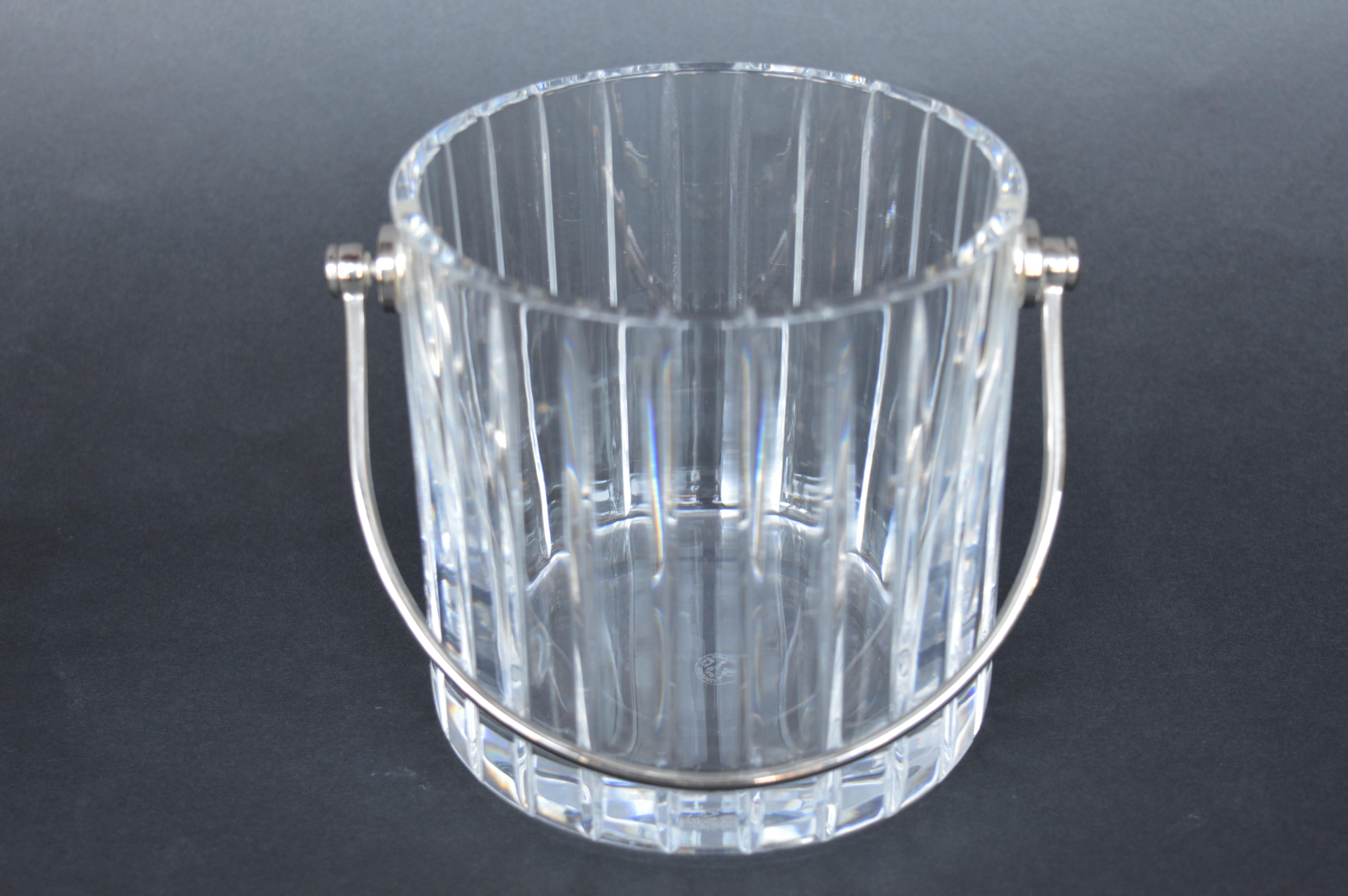 French Pair of Baccarat Crystal Ice Buckets 
