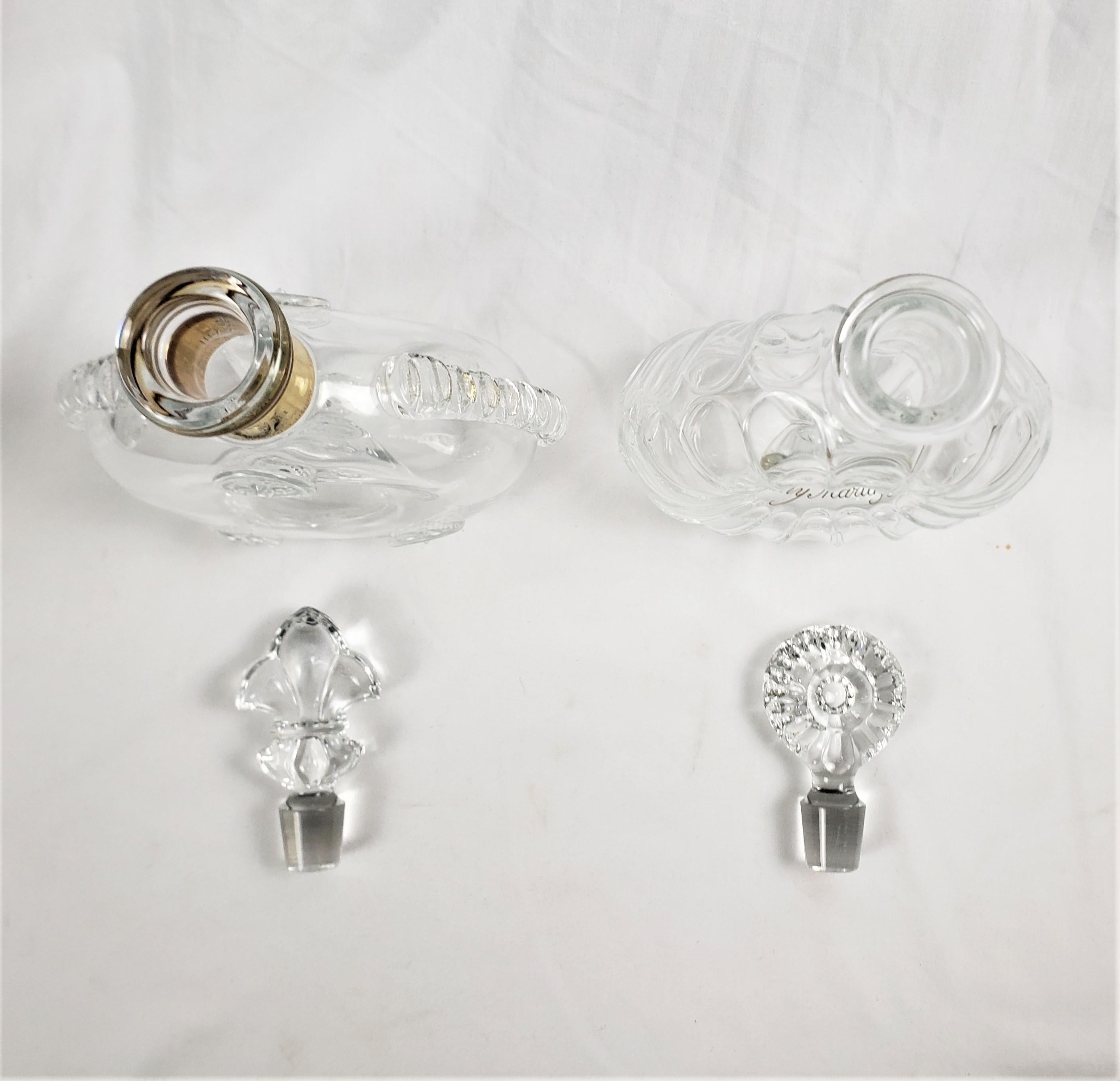 French Pair of Baccarat Crystal Mid-Century Remy Martin Liquor Bottles or Decanters For Sale