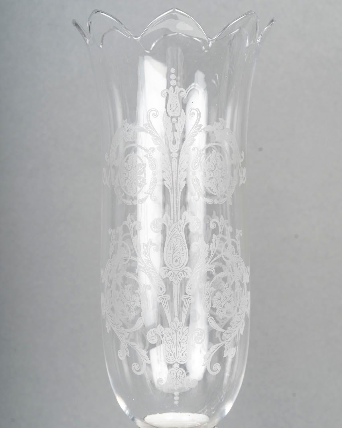 Napoleon III Pair of Baccarat Crystal Photofores, 20th Century. For Sale