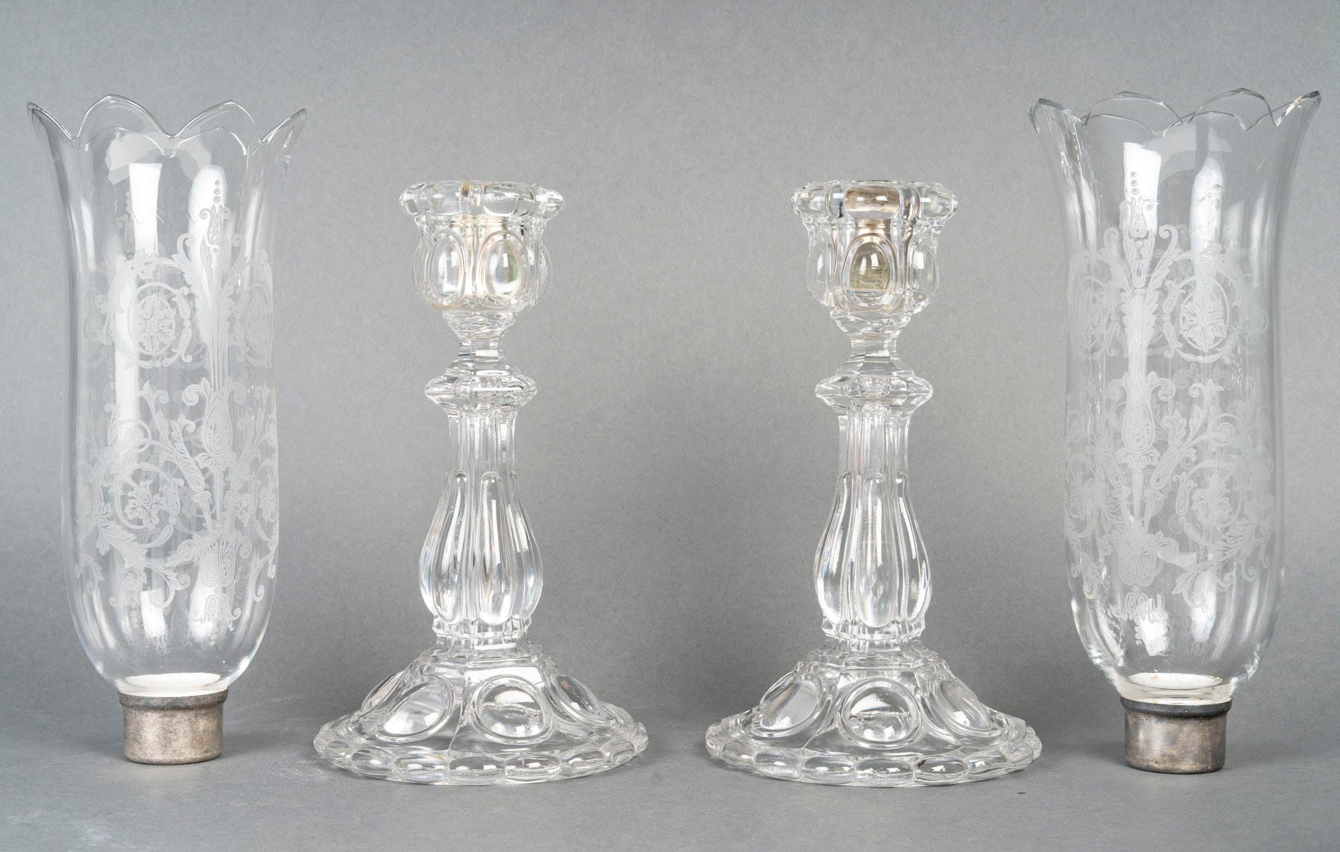 Pair of Baccarat Crystal Photofores, 20th Century. In Good Condition For Sale In Saint-Ouen, FR