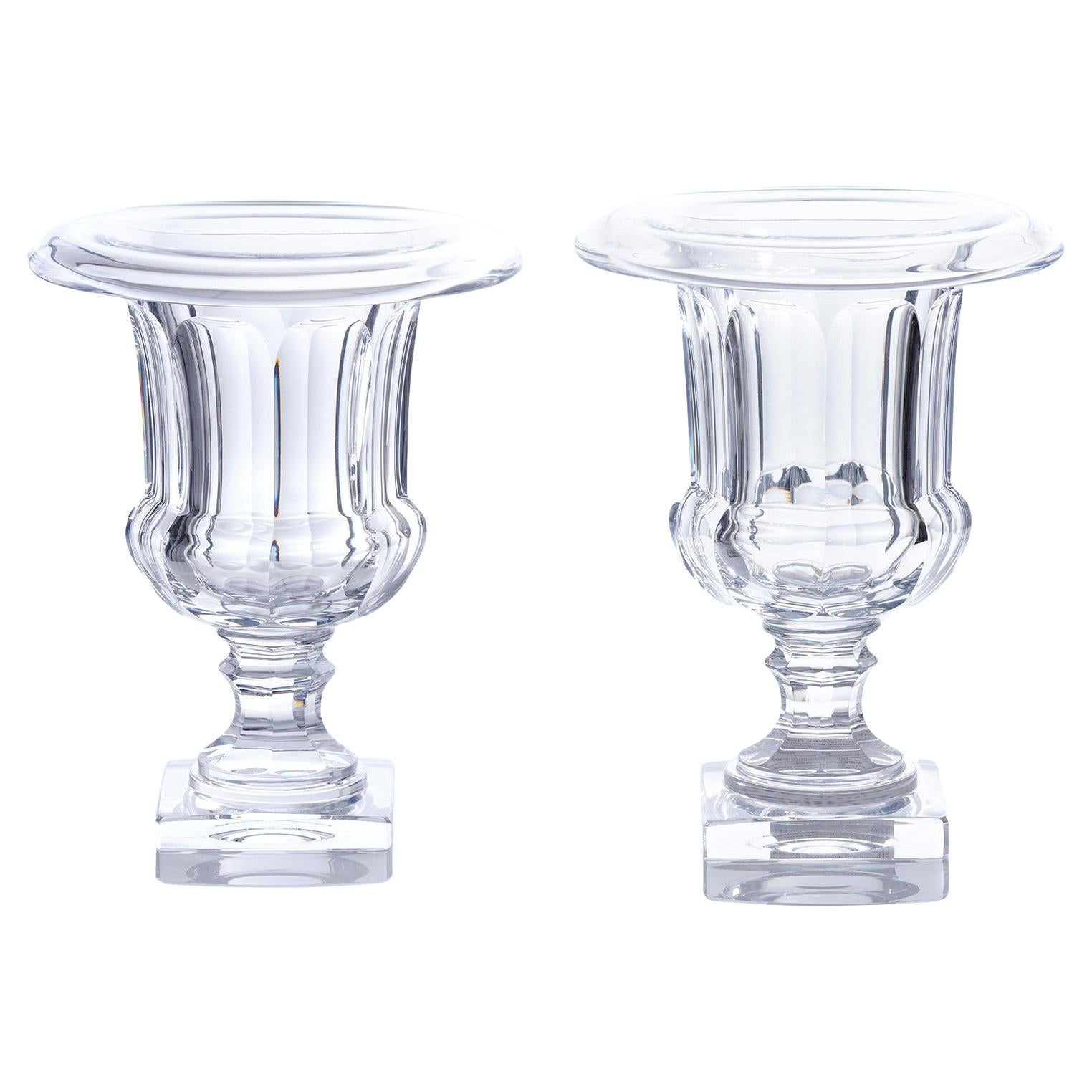 Pair of Baccarat Crystal Urns c1930s