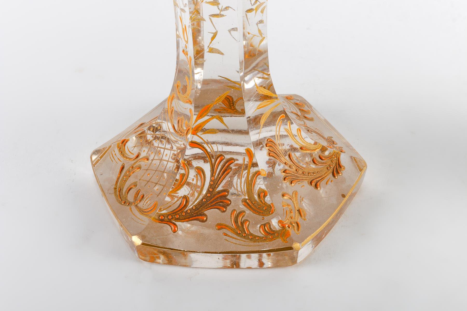 Napoleon III Pair of Baccarat Cut Crystal Vases, 19th Century.