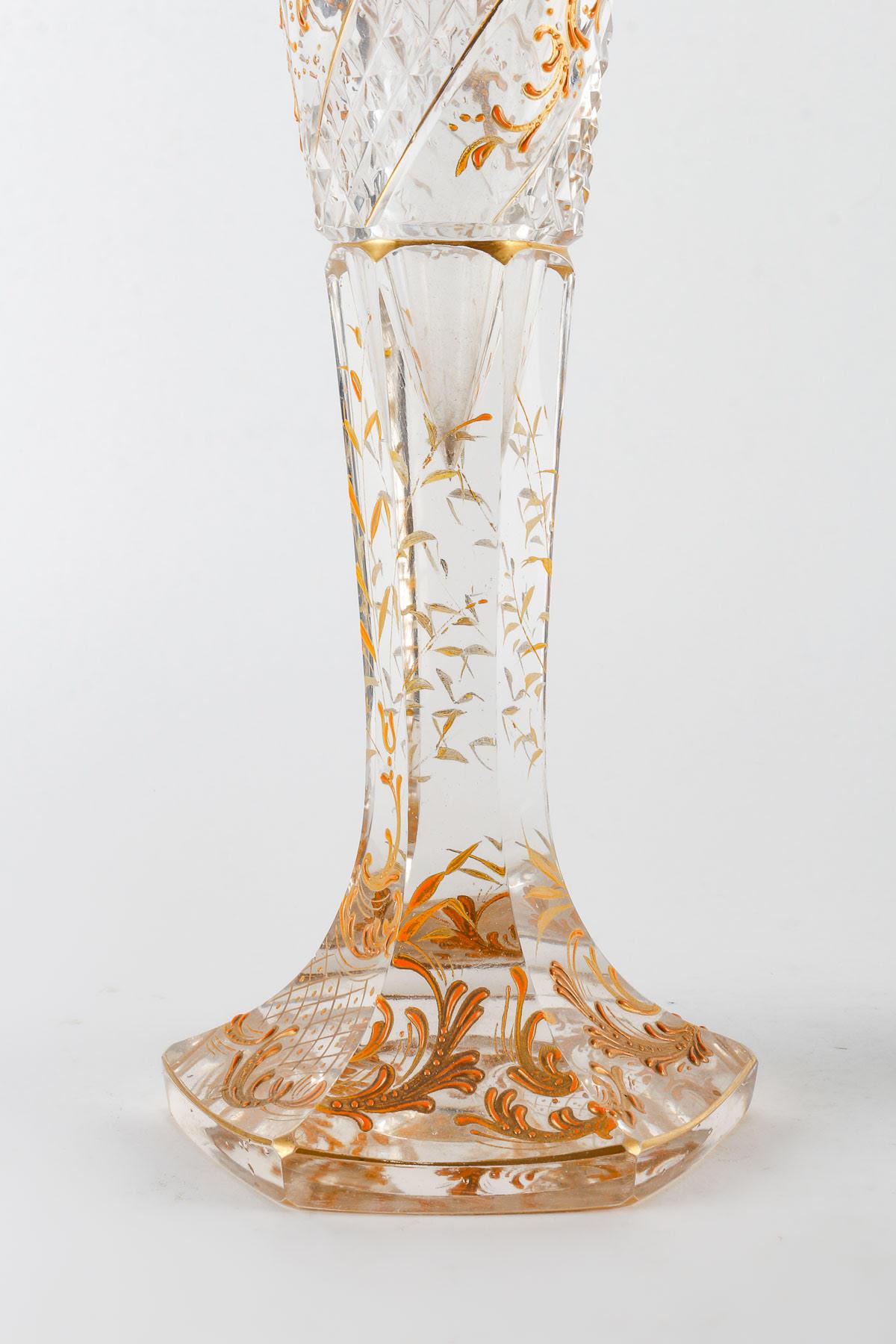 Pair of Baccarat Cut Crystal Vases, 19th Century. 1