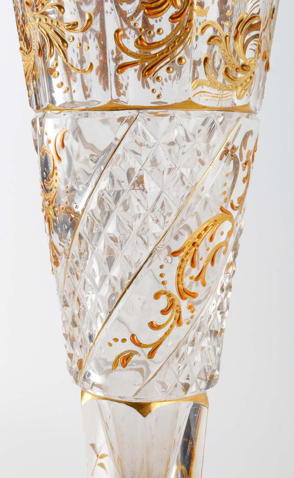 Pair of Baccarat Cut Crystal Vases, 19th Century. 3