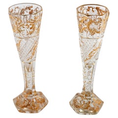 Pair of Baccarat Cut Crystal Vases, 19th Century.