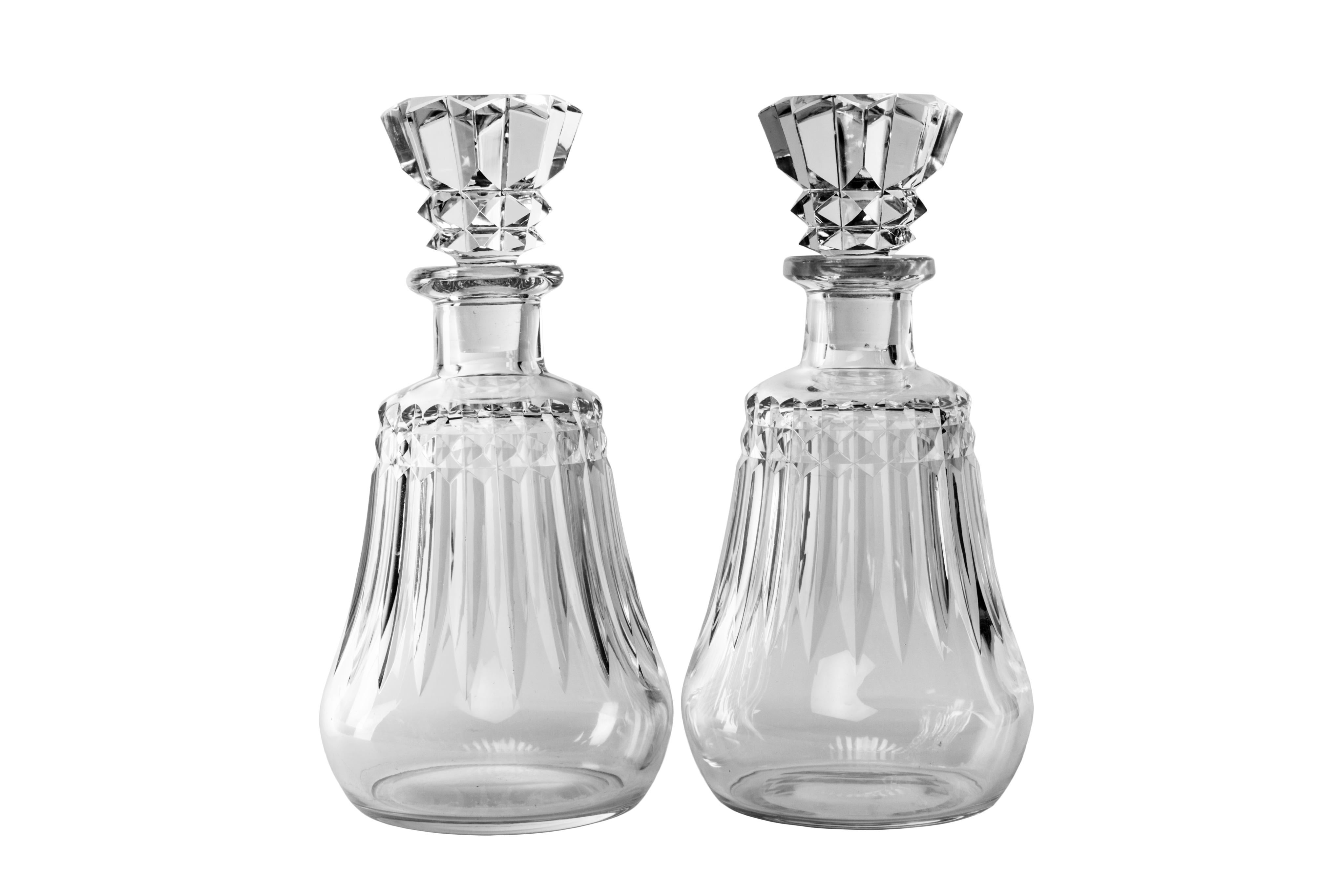 A gorgeous pair of Baccarat decanters available to buy individually or separate. A powerful pair to any bar.